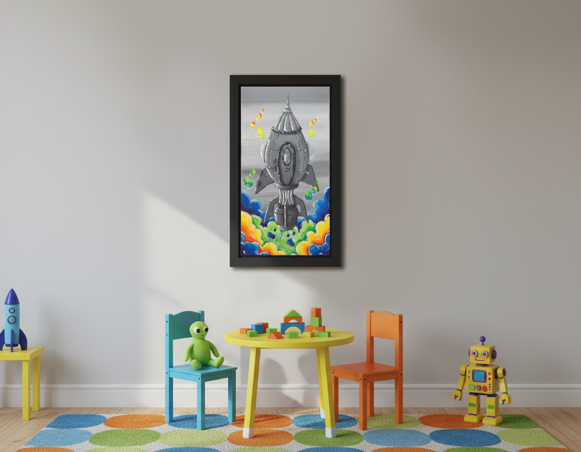 Blast Off! - Original Acrylic Painting - Unframed - SOLD