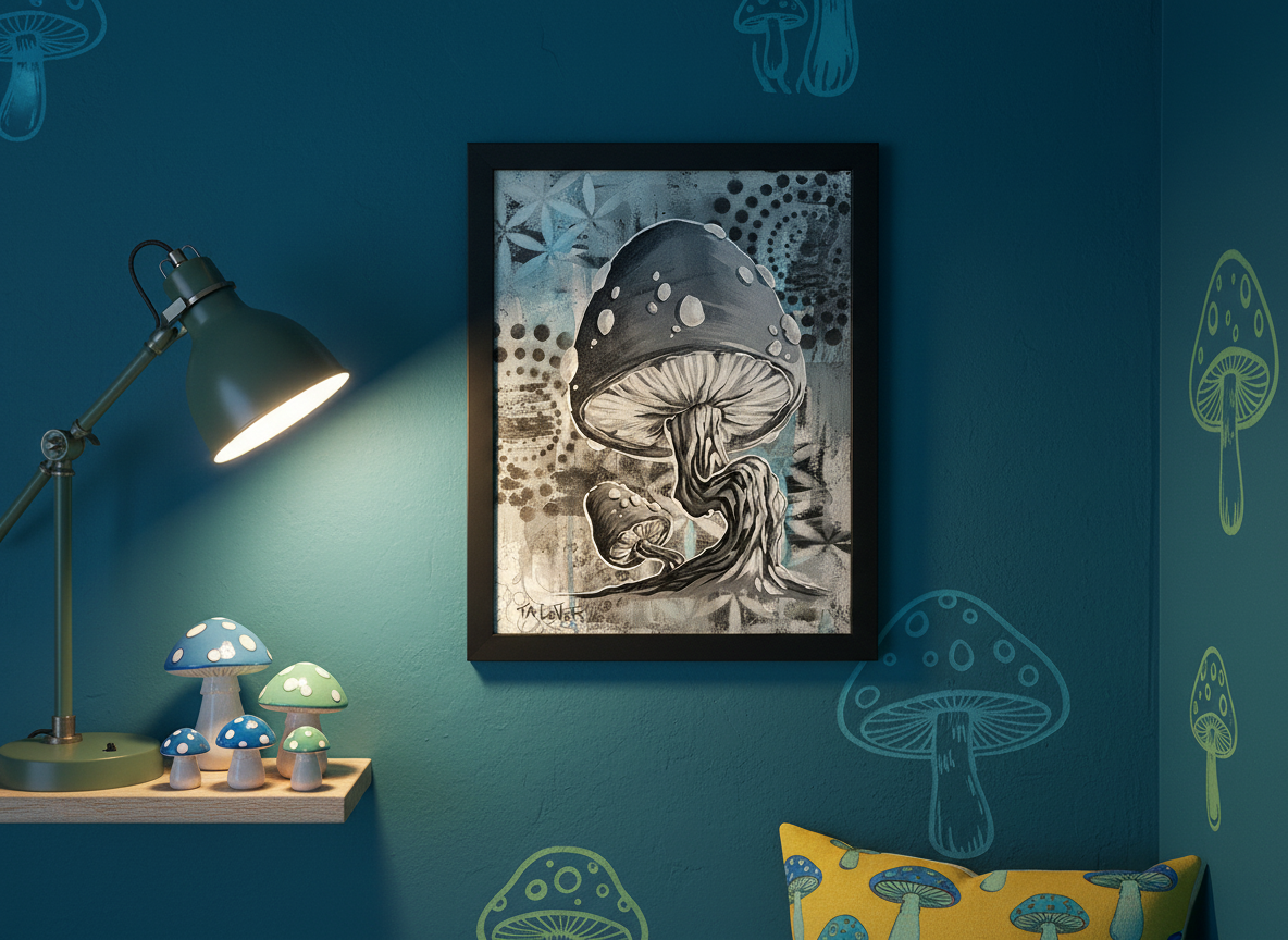 Shrooms - Original Acrylic Painting - Unframed