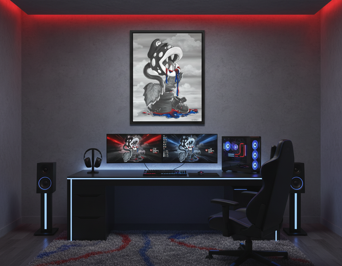 Piranha Plant - Original Acrylic Painting - Unframed - SOLD