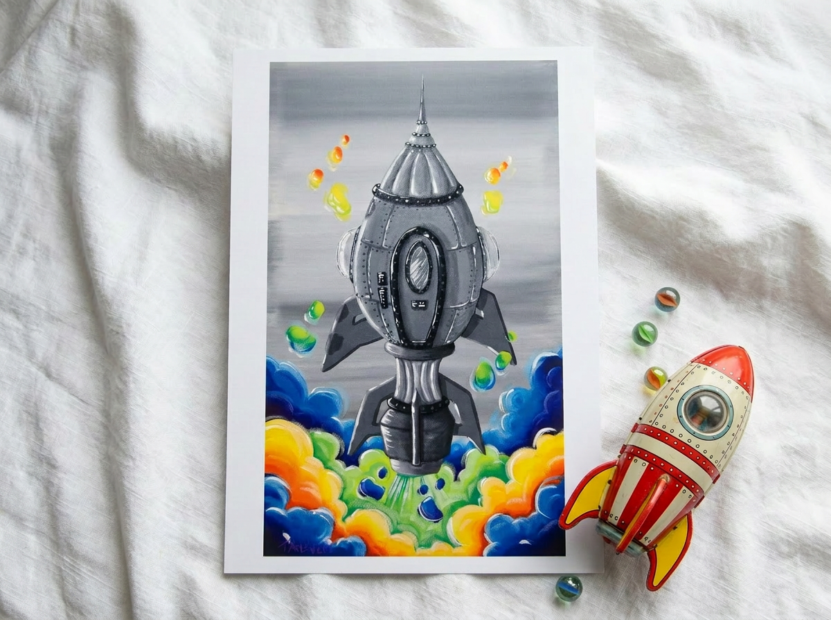 Blasting off! - Art Print - Unframed