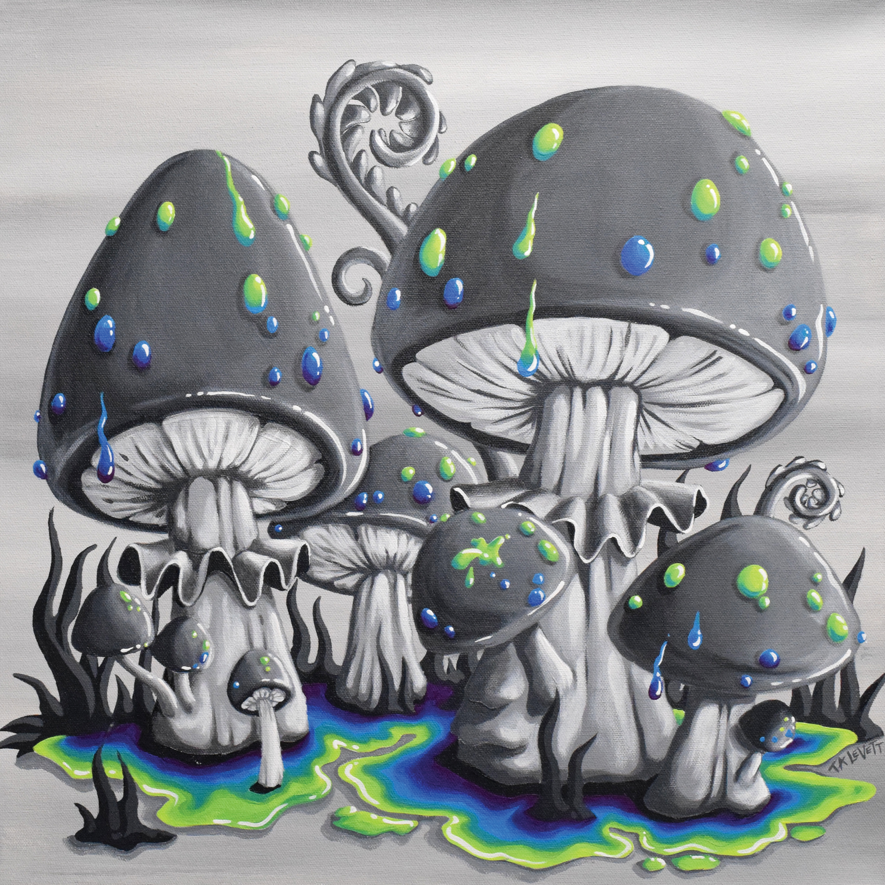 Puddles Shrooms - Art Prit - Unframed