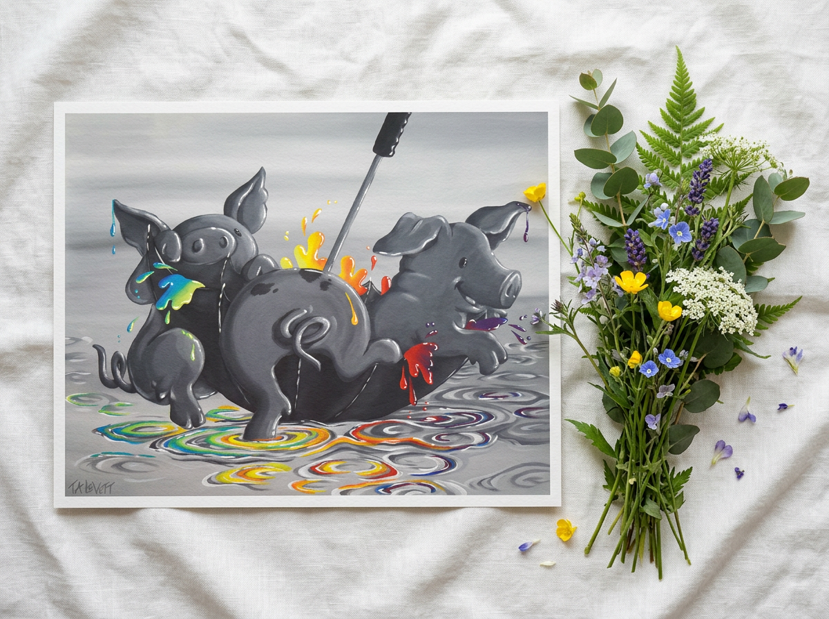 Piggies - Art Print - Unframed