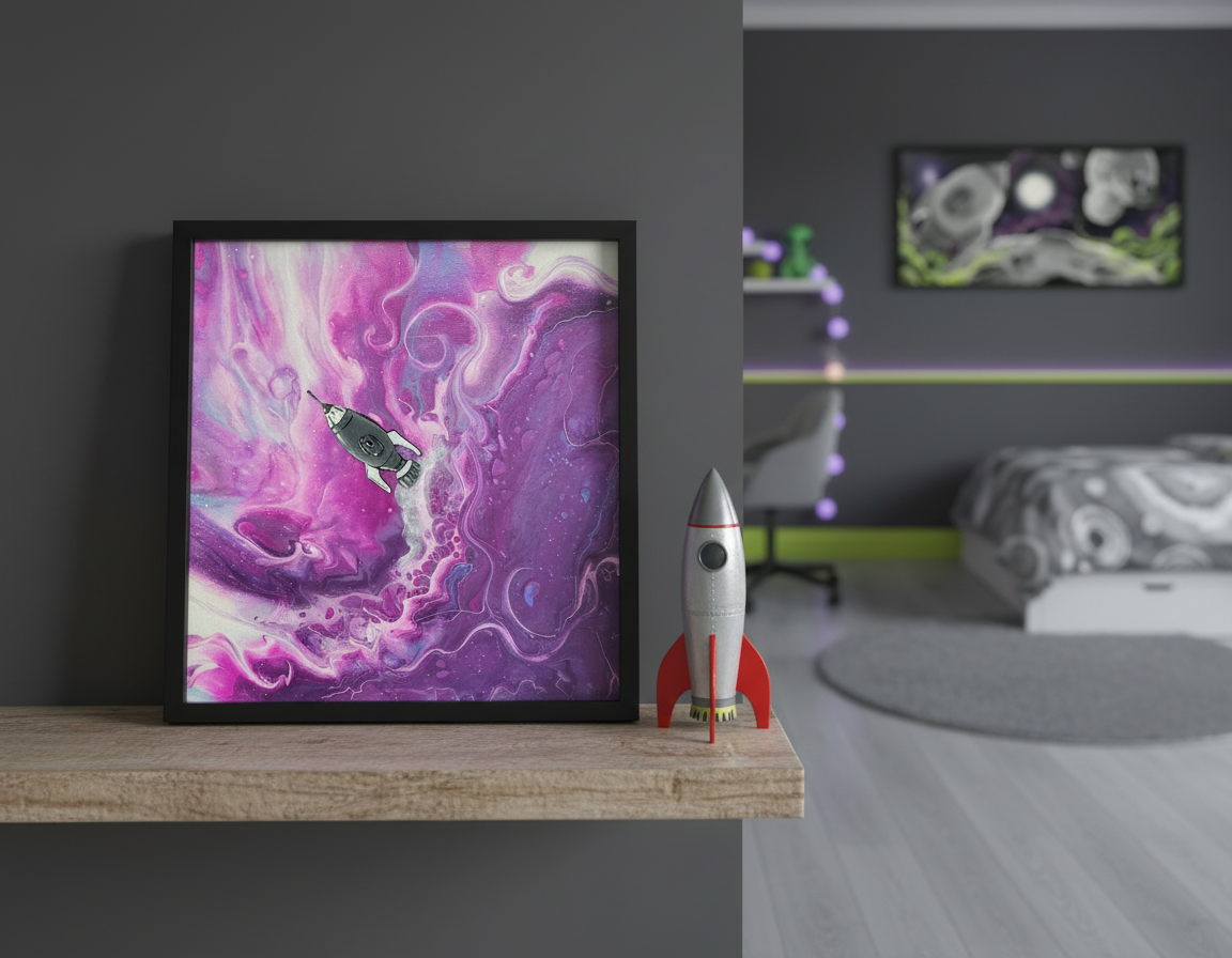 Space Explorers - Original Acrylic Painting - Unframed