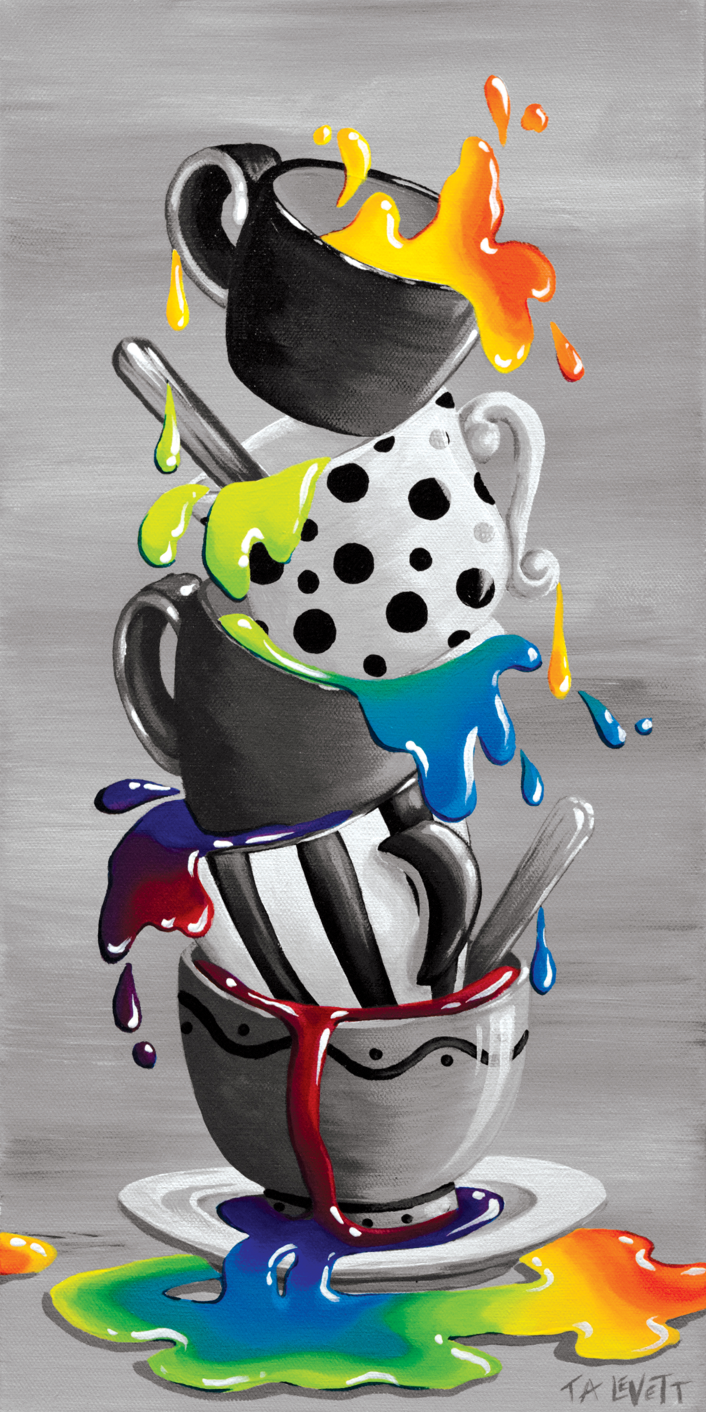 Stack of Teacups 2 - Art Print - Unframed