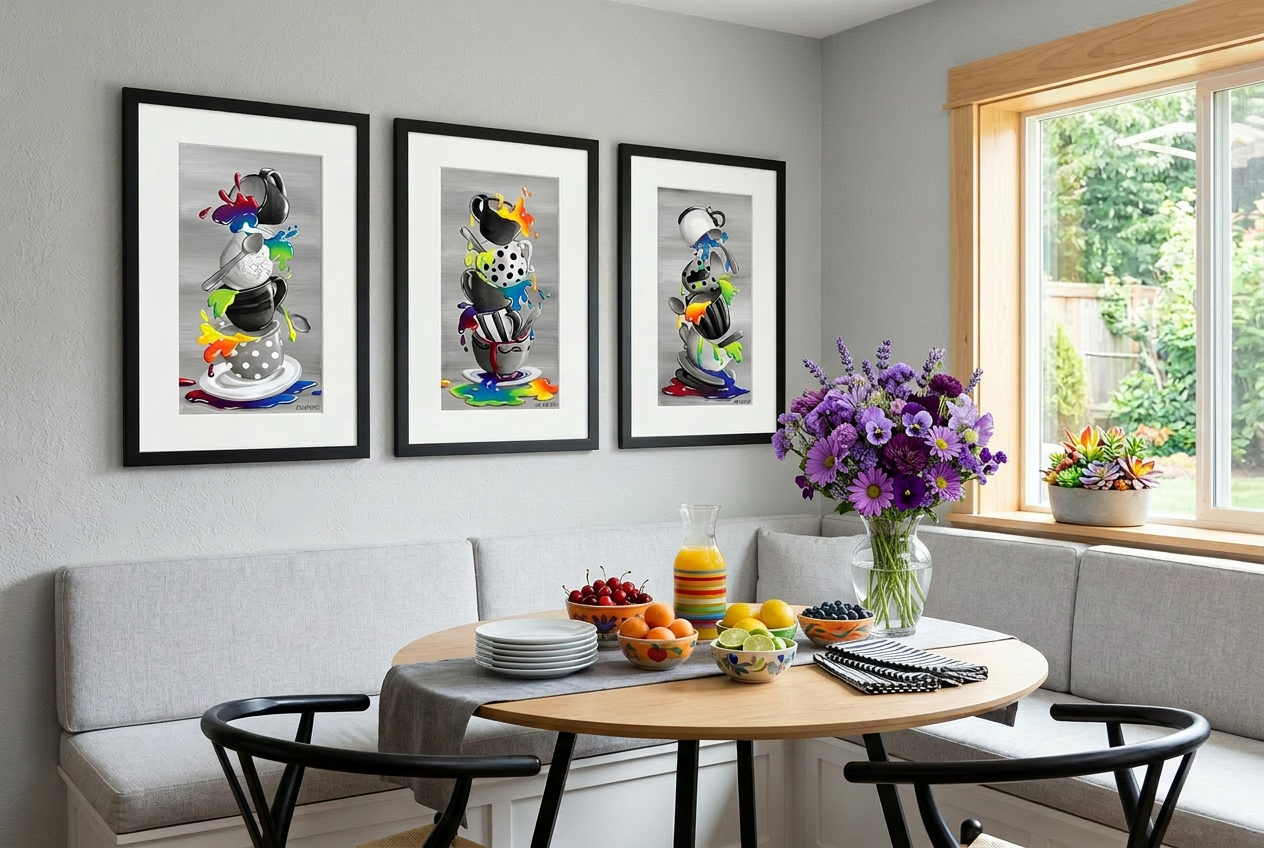 Stack of Teacups 3 - Art Print - Unframed