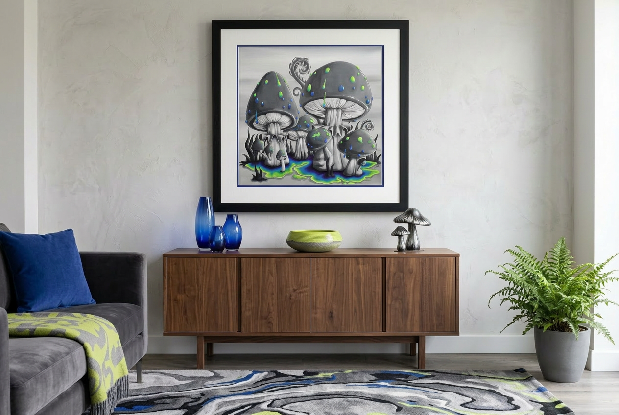 Puddles Shrooms - Art Prit - Unframed