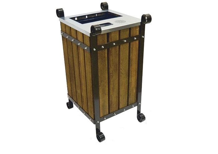 AHŞAP DESENLİ DIŞ MEKAN ÇÖP KOVASI