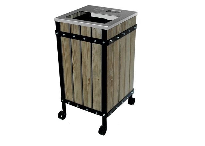 AHŞAP DESENLİ DIŞ MEKAN ÇÖP KOVASI