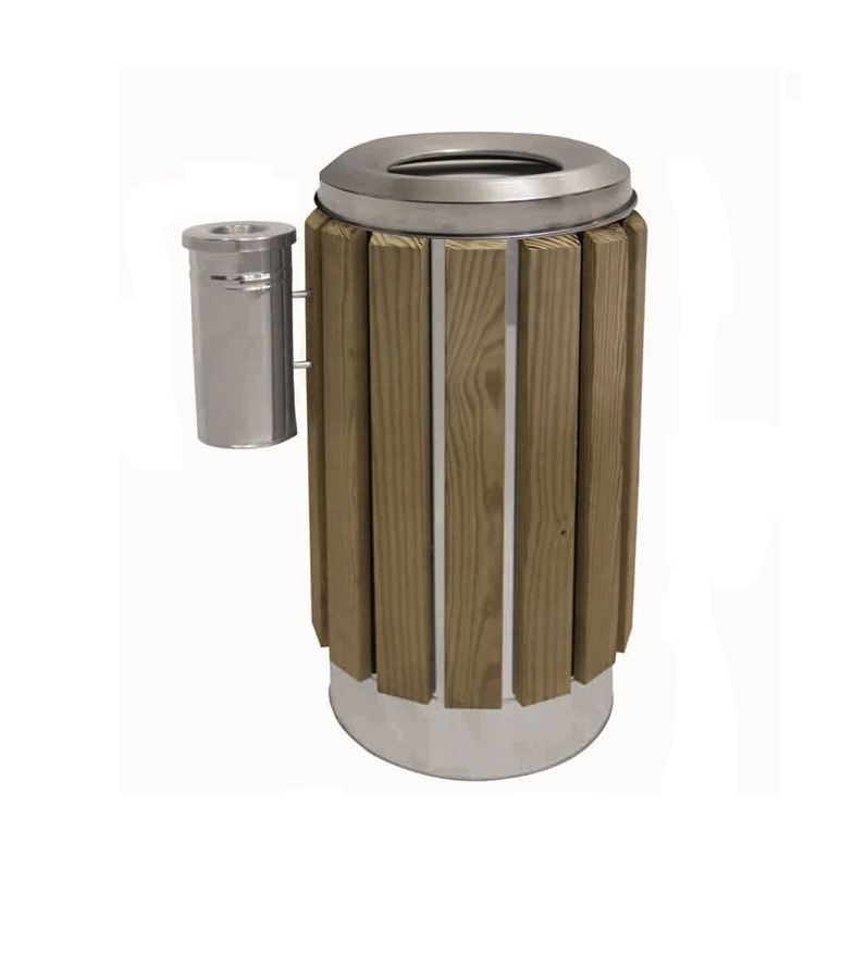 Duvara Monte AHŞAP DESENLİ DIŞ MEKAN ÇÖP KOVASI