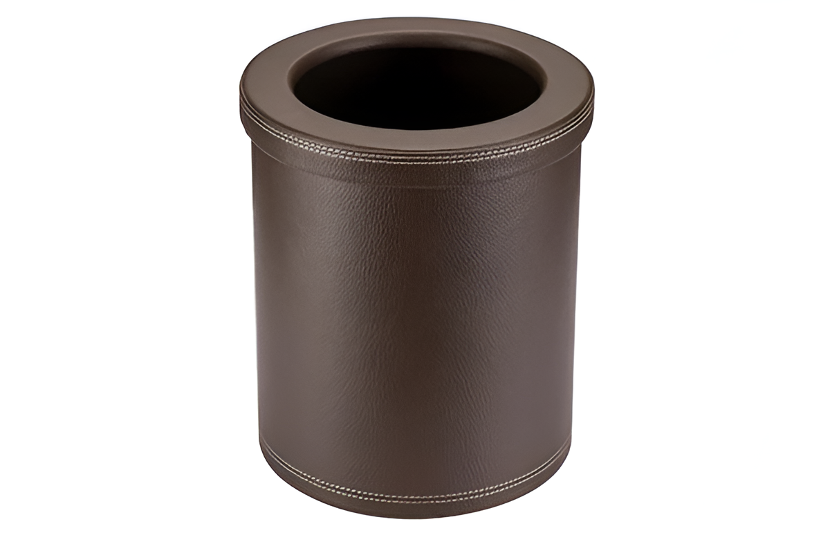 LEATHER DKP SAC ÜZERİ ELEKTROSTATİK TOZ BOYALI  1.SINIF PU  DERİ KAPLAMALI  CEMBERLİ ÇÖP KOVASI 5 İLA 7 LT 