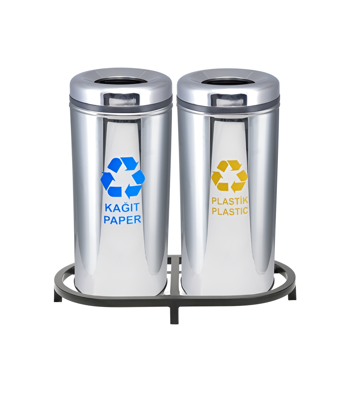ÇİFTLİ PRATİK KAPAKSIZ GERİ DÖNÜŞÜM ATIK ÜNİTESİ PASLANMAZ 54 LT