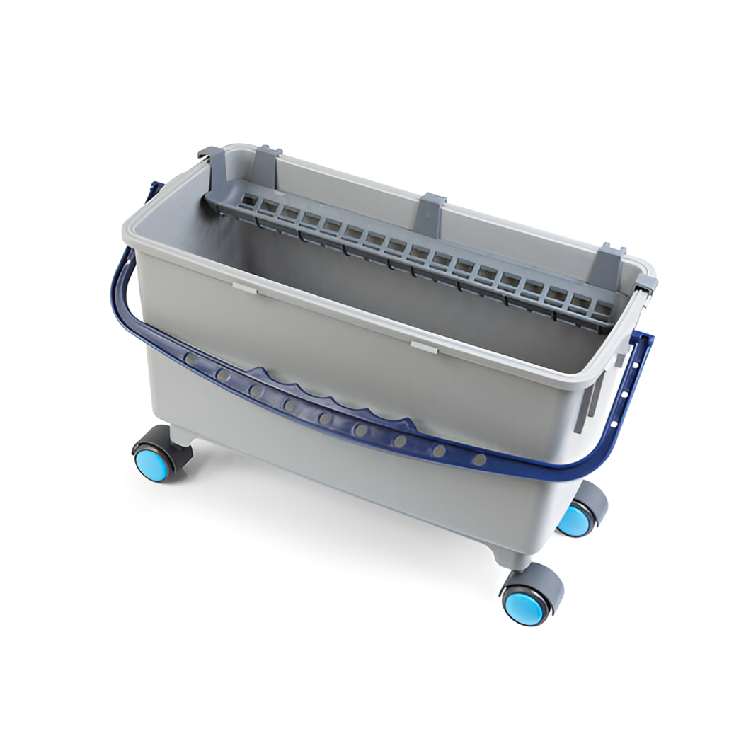 SÜZGEÇLİ VE TEKERLEKLİ CAM TEMİZLEME KOVASI 22 LİTRE