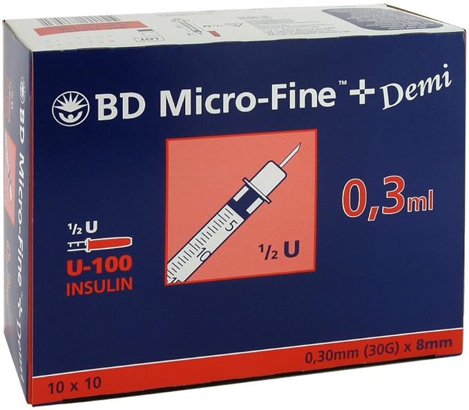 BD Micro-Fine Demi 0.3ml Syringes (BOX 100-Syringes)