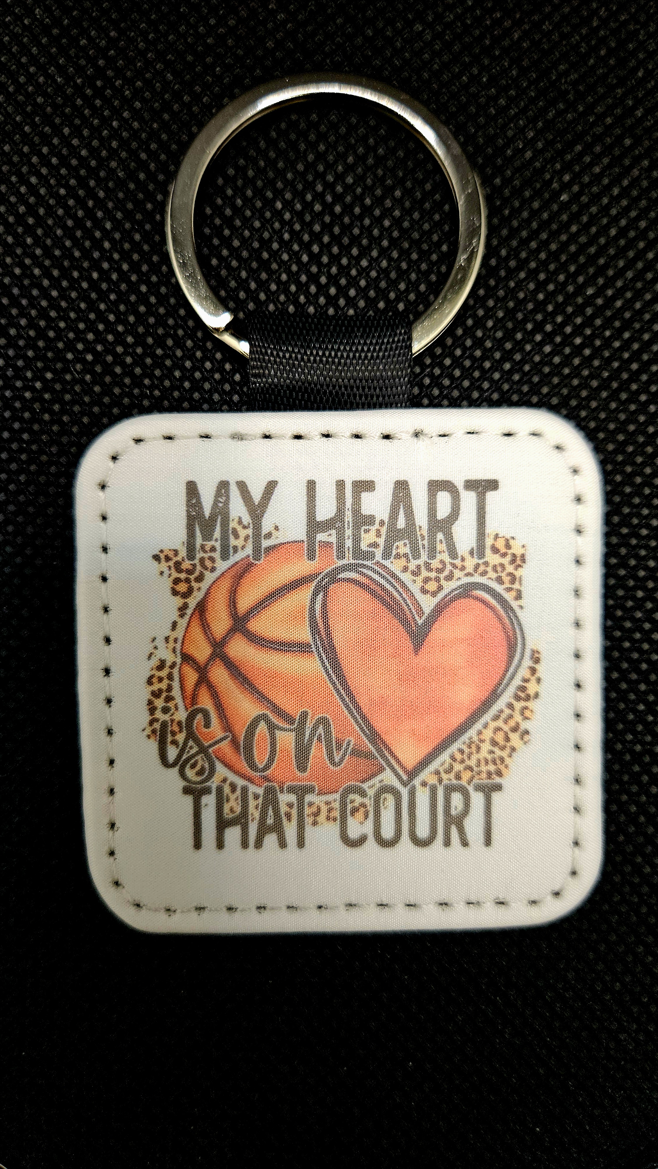 Basketball Heart Keychain