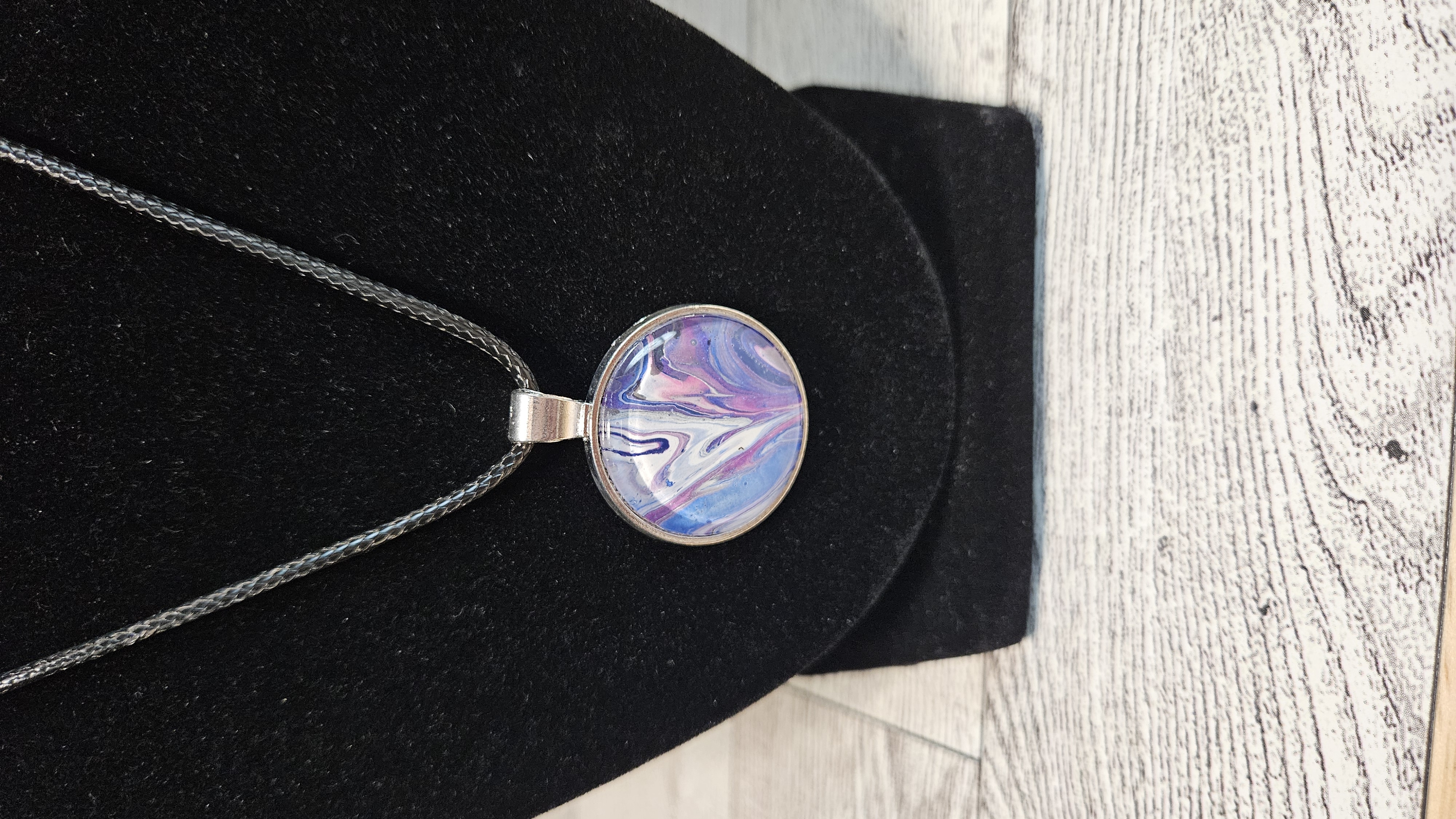 Elegant Necklace with swirls of colors Pendant