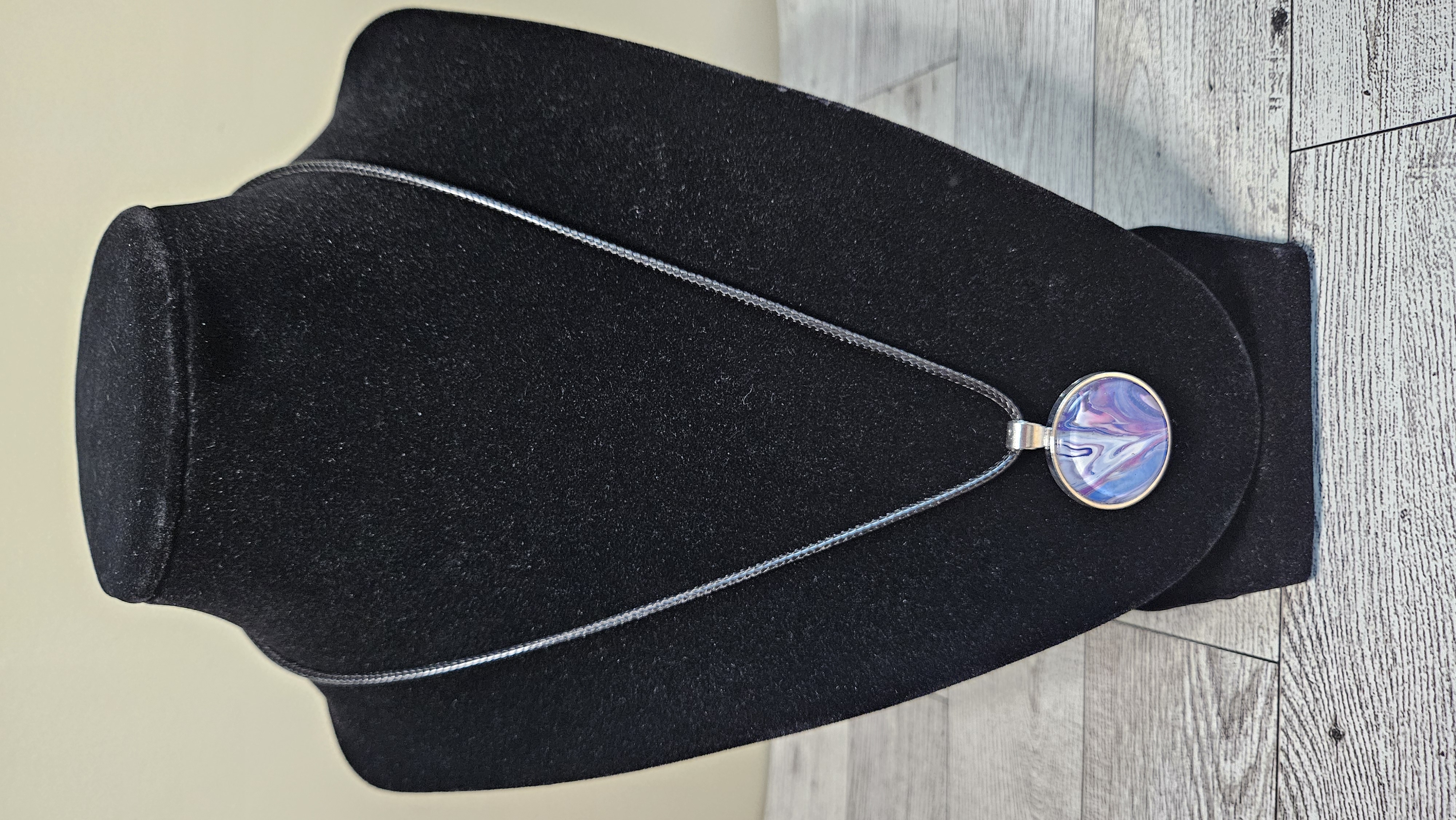 Elegant Necklace with swirls of colors Pendant