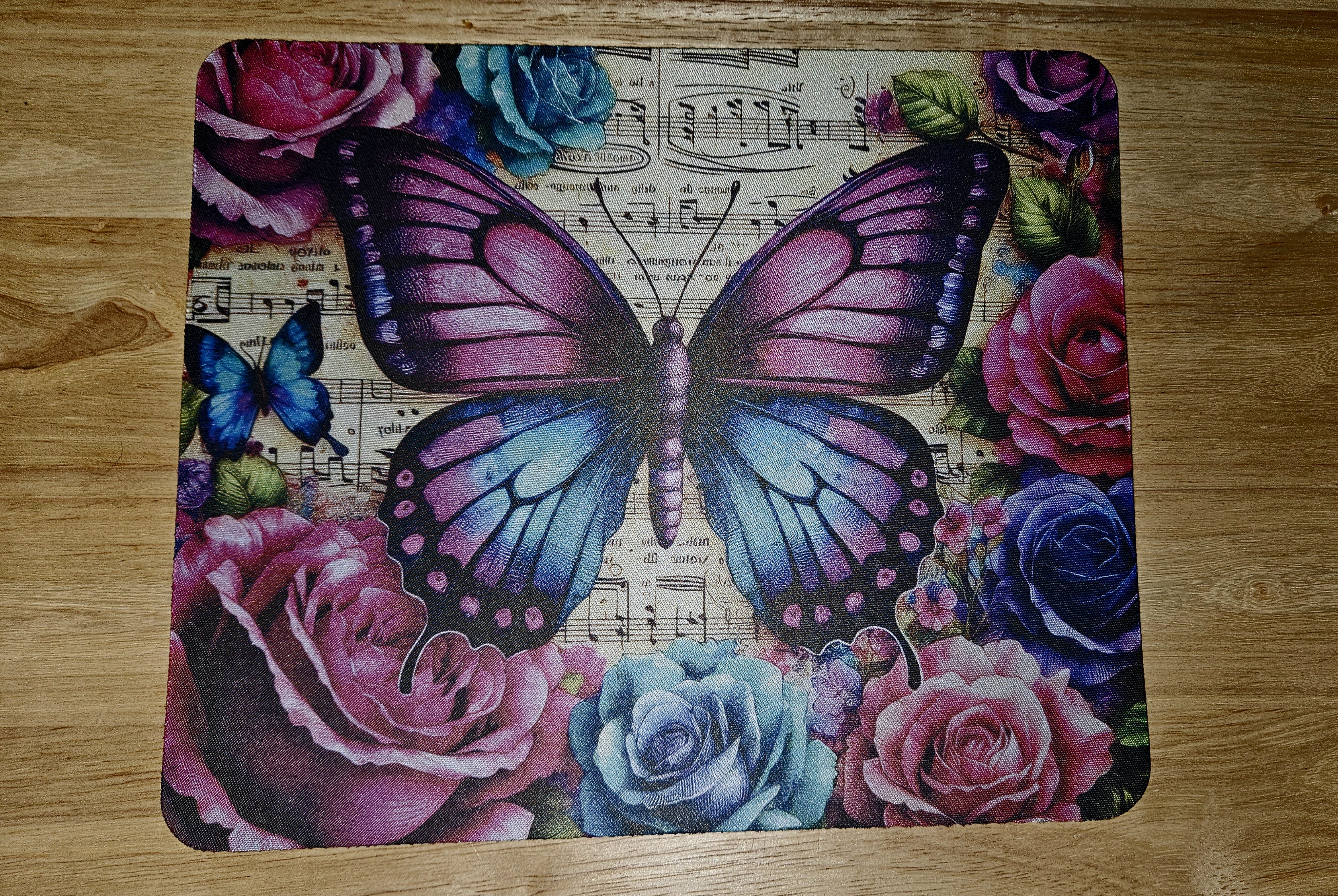Butterfly and Floral Mouse Pad