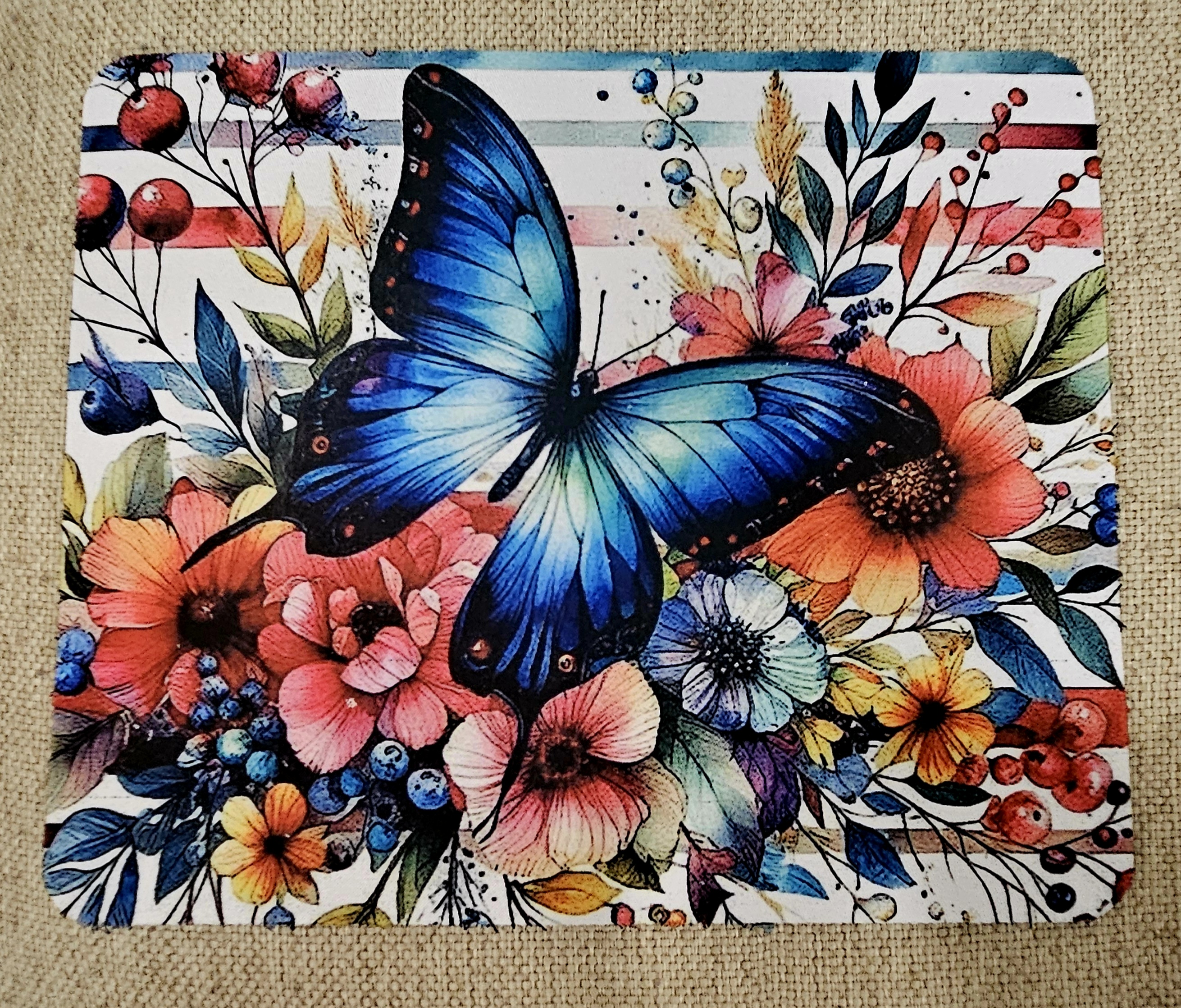 Floral Butterfly mouse pad