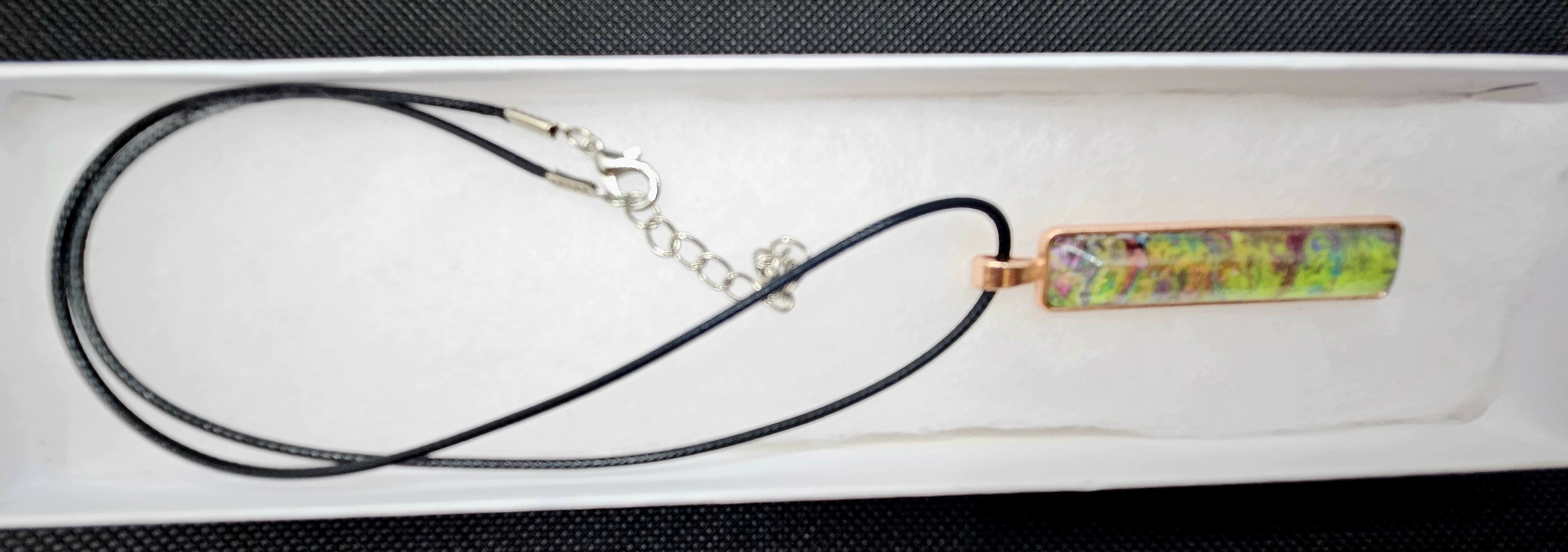 Colorful Rectangular Pendant Necklace
