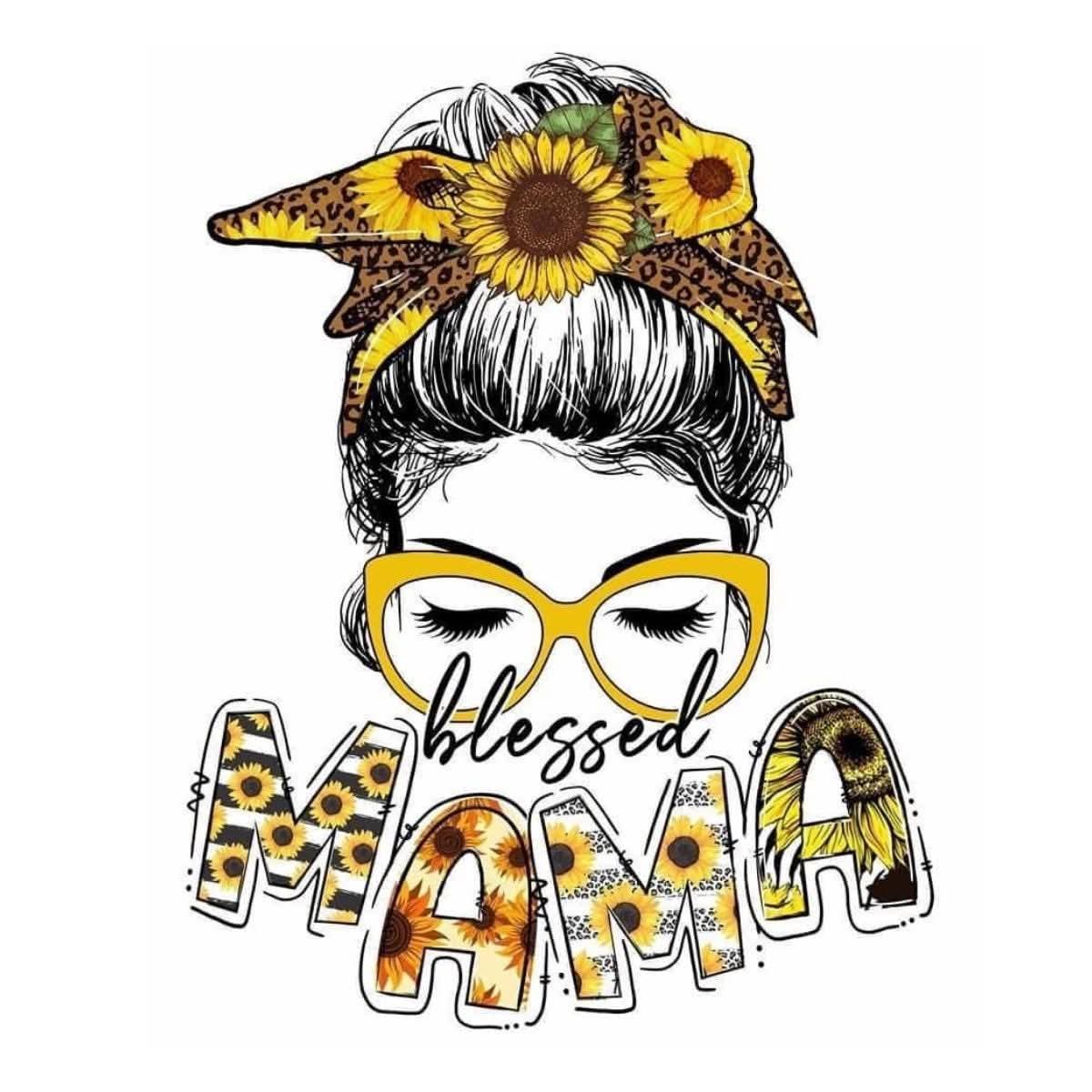 Sunflower Leopard Print Mama DTF Transfer