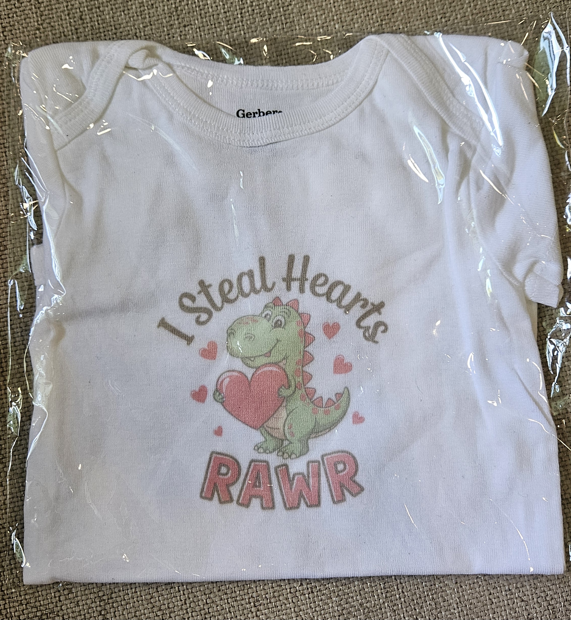 Baby Onesie with Dinosaur Print