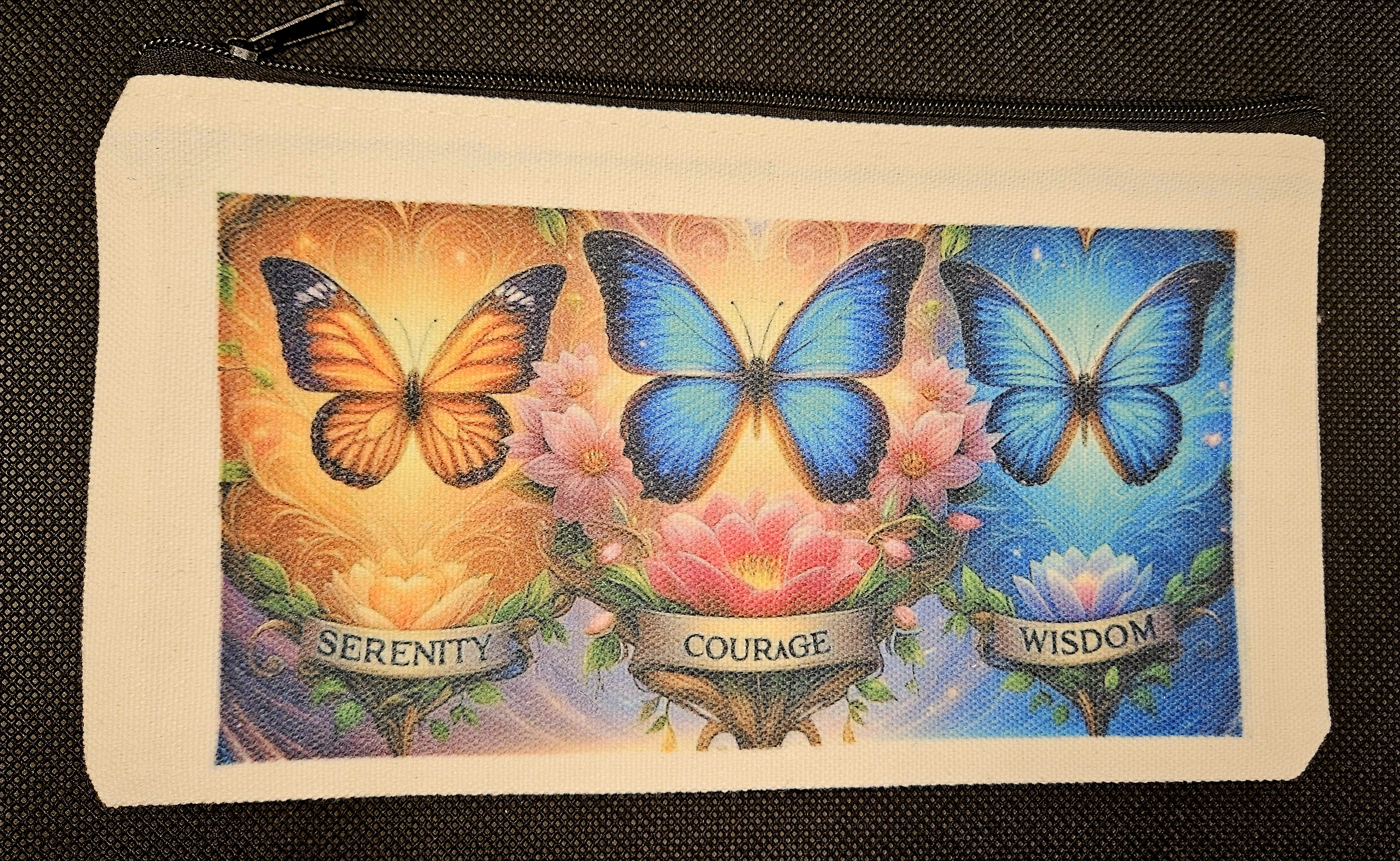 Inspirational Butterfly Zipper Makeup Bag