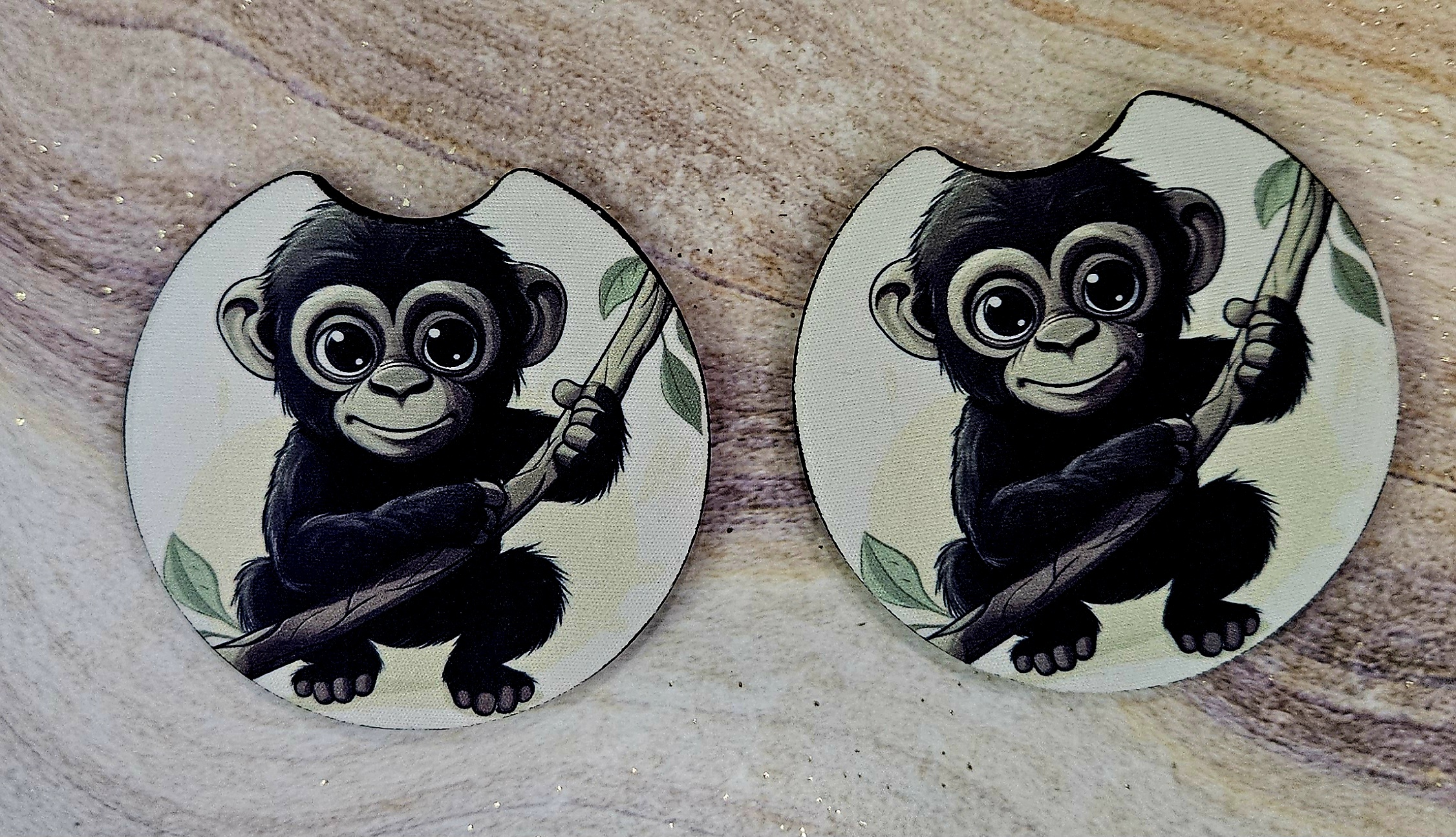 Monkey Design Car Coasters