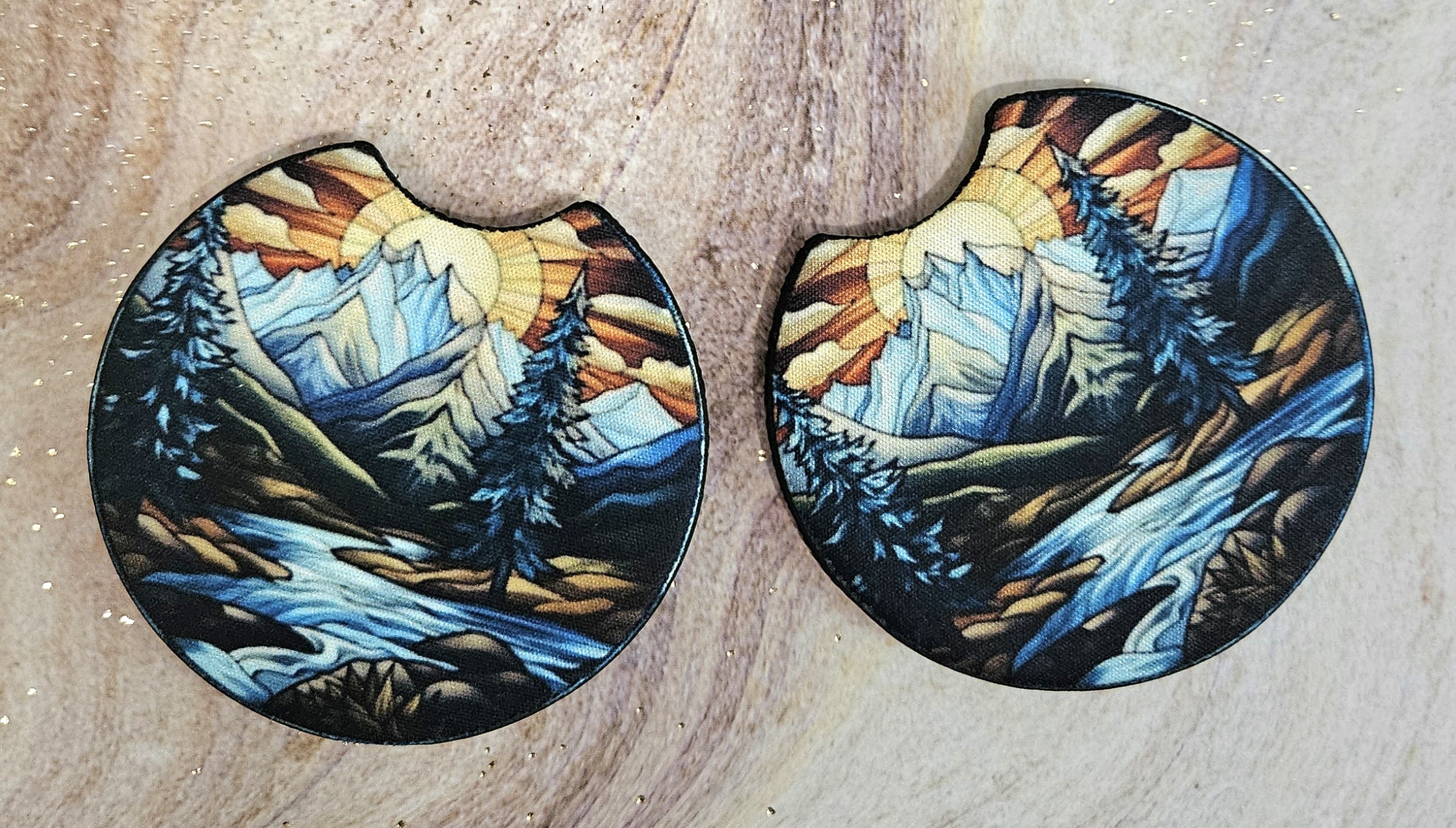 Mountain Forest Car Coasters
