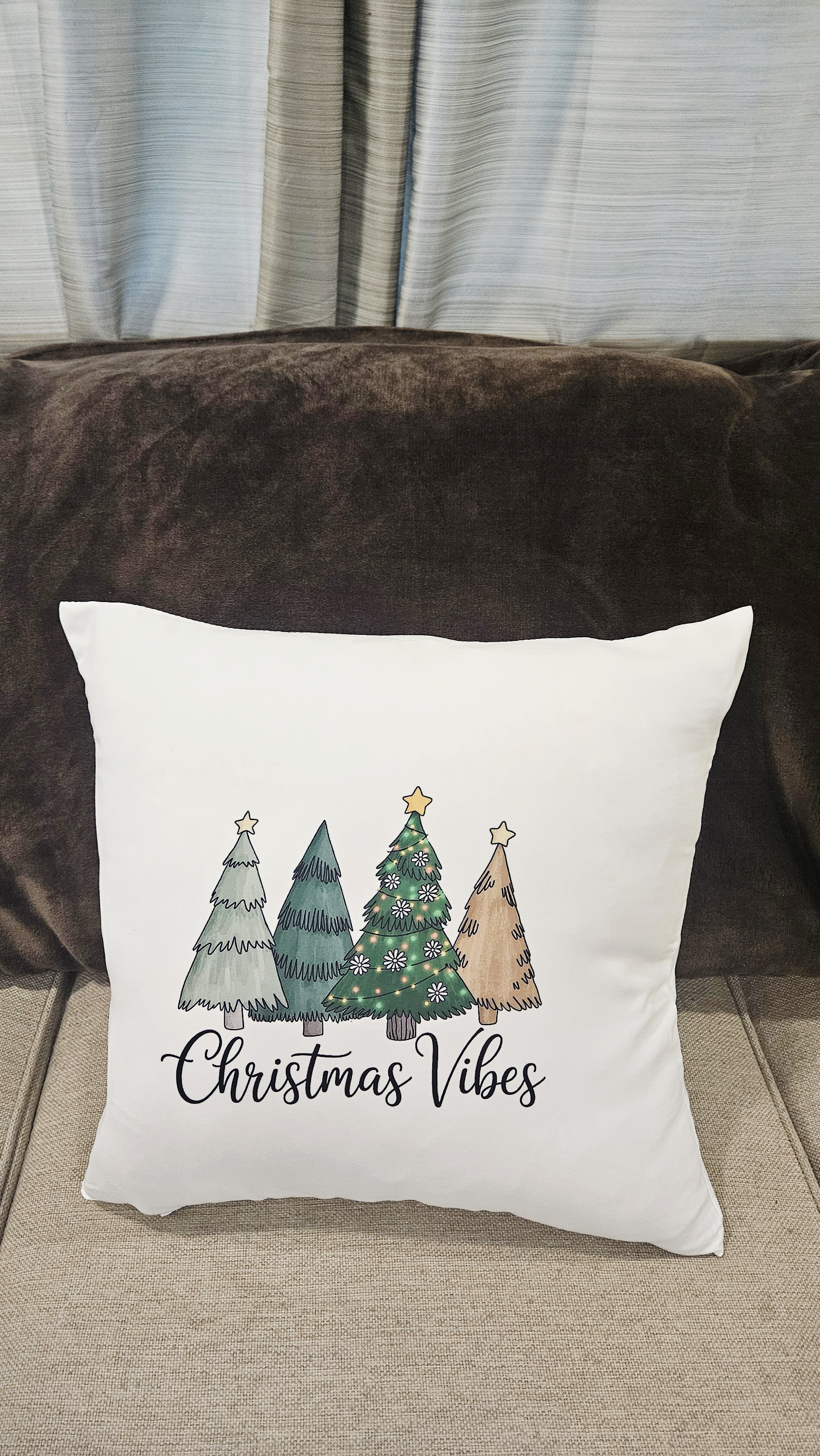 Christmas Vibes Decorative Throw Pillow Cover