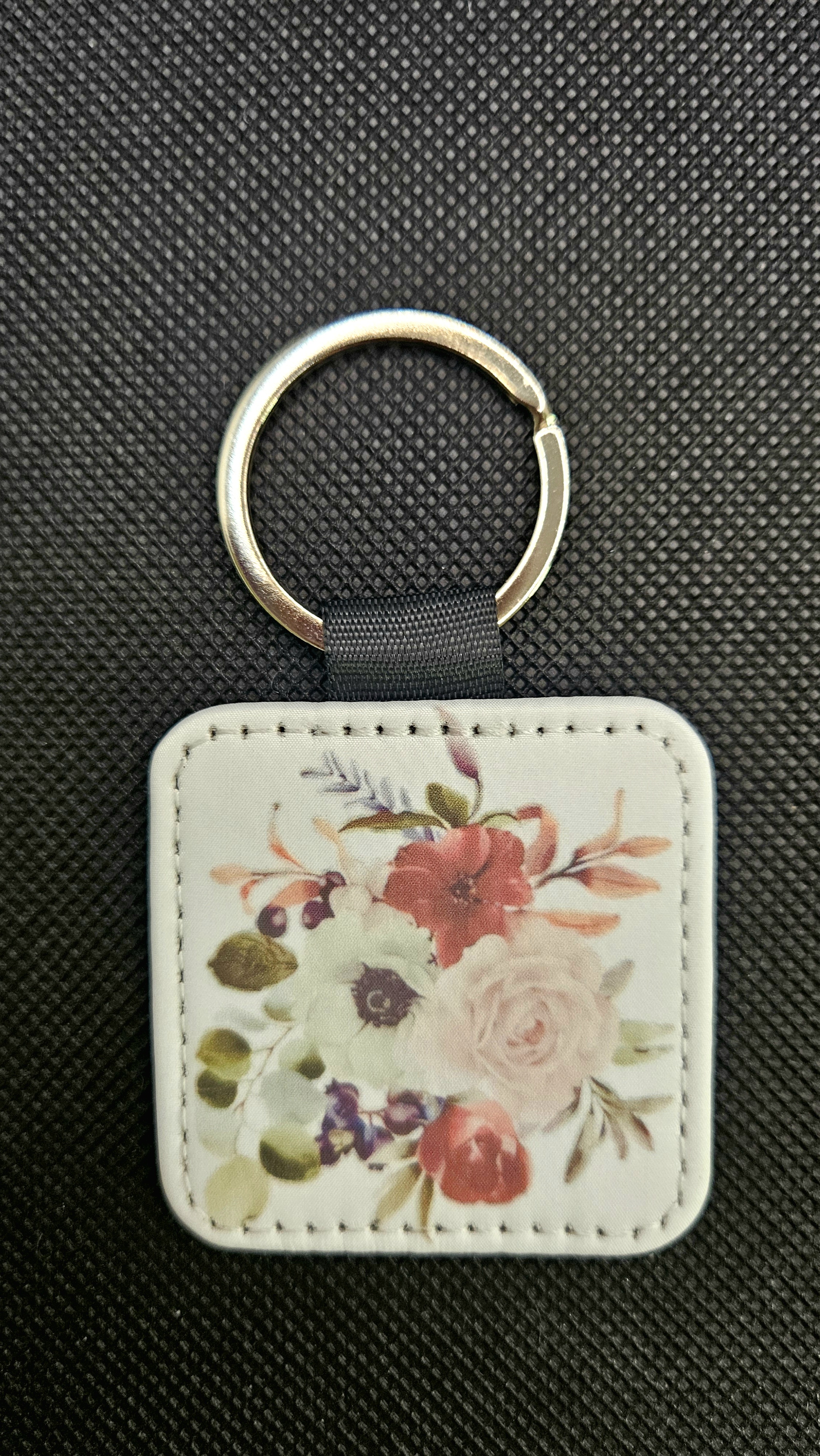 Floral Square Keychain