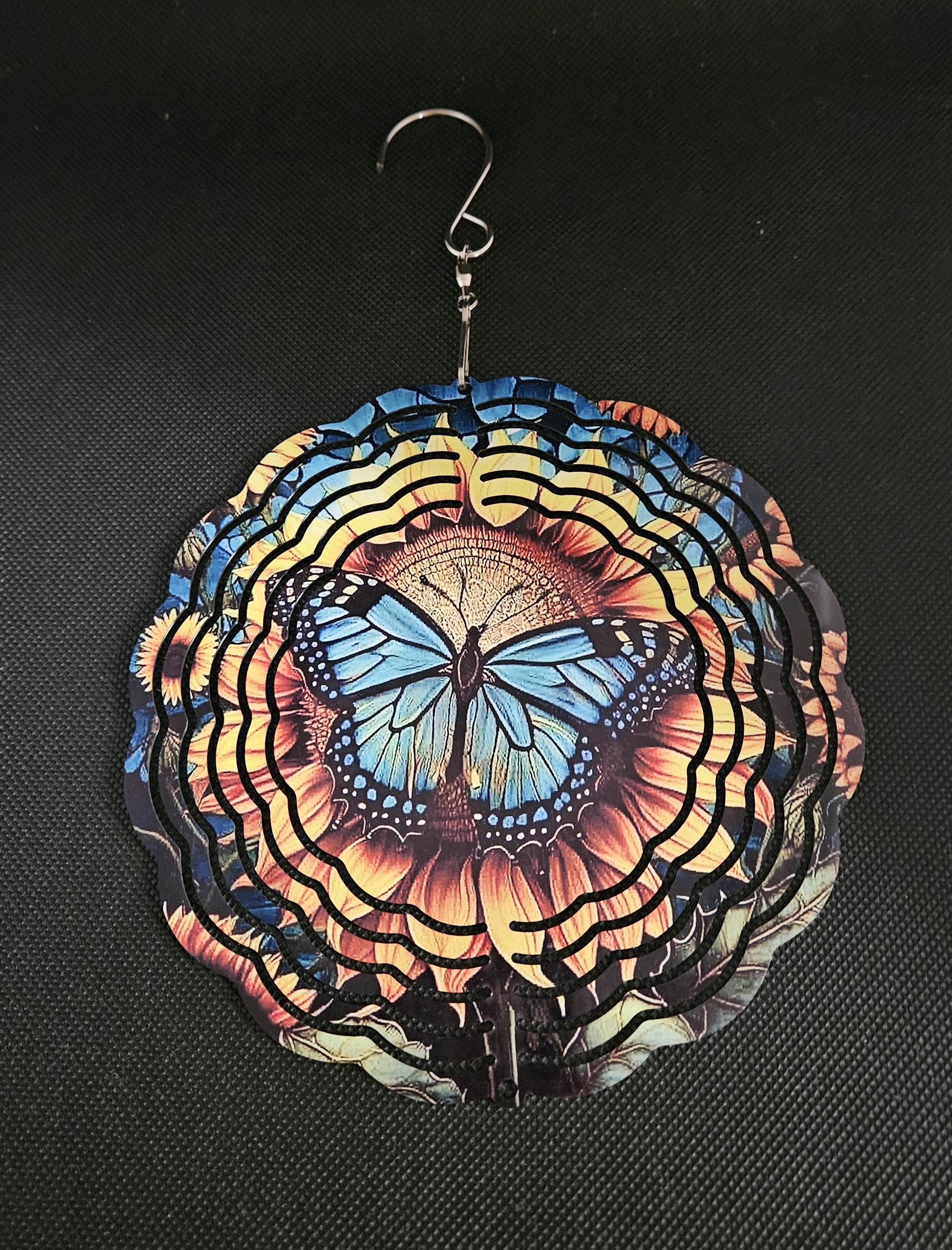 Sunflower Butterfly Wind Spinner