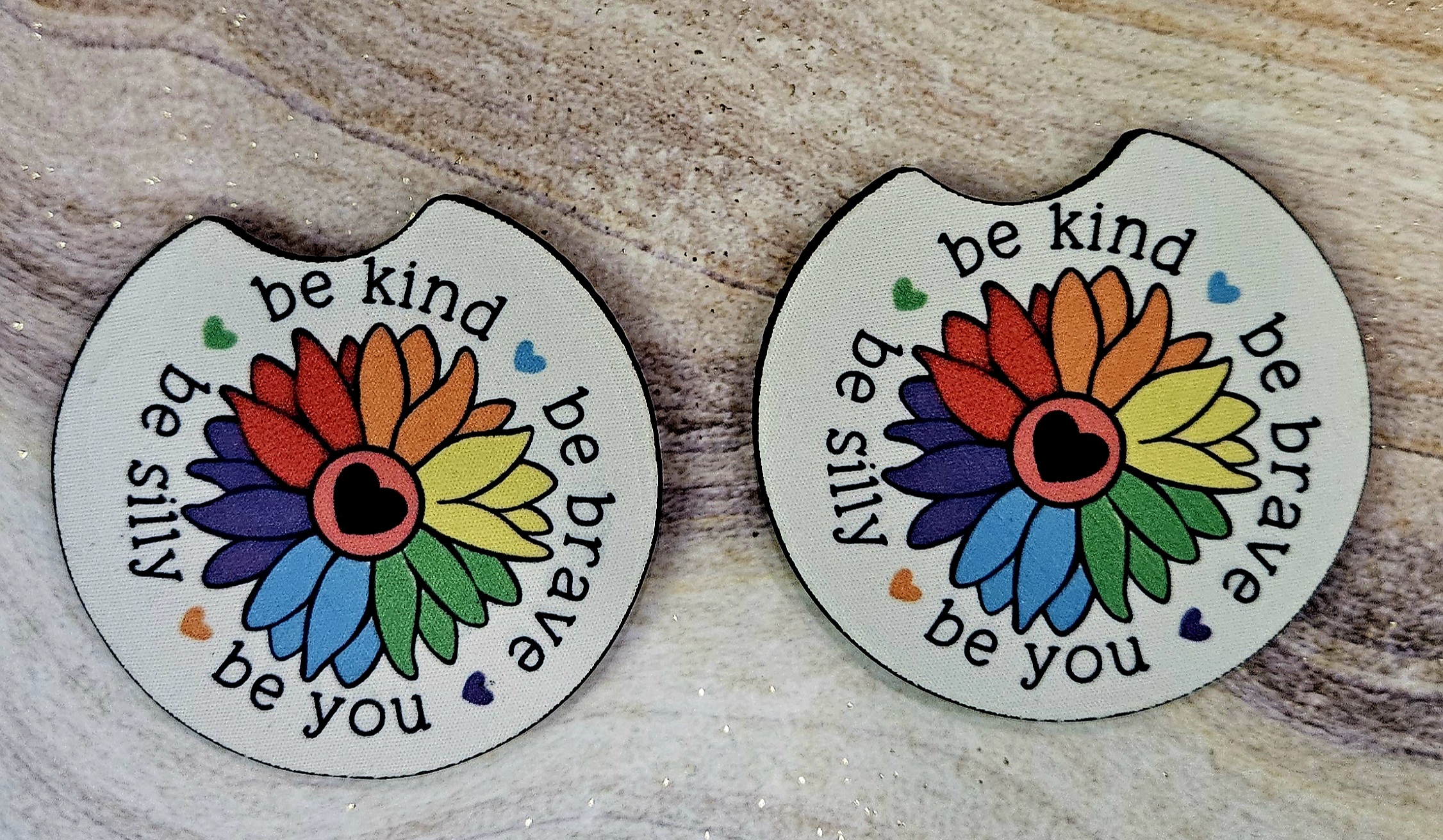 Inspirational Flower Car Coasters