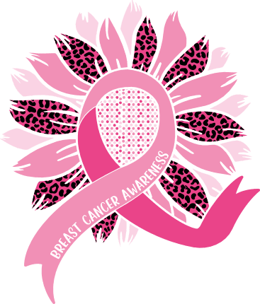 Breast Cancer Awareness Floral Ribbon DTF Transfer