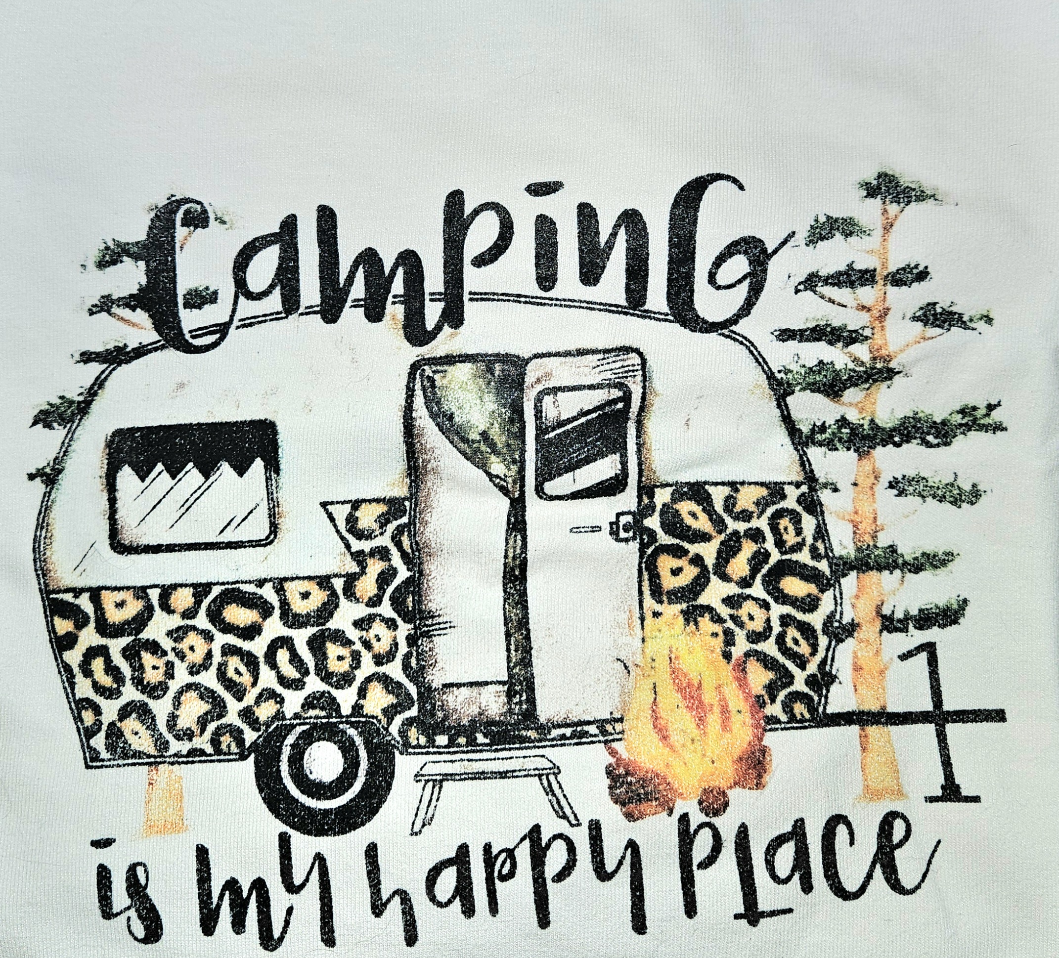 Leopard Print Camping T-Shirt