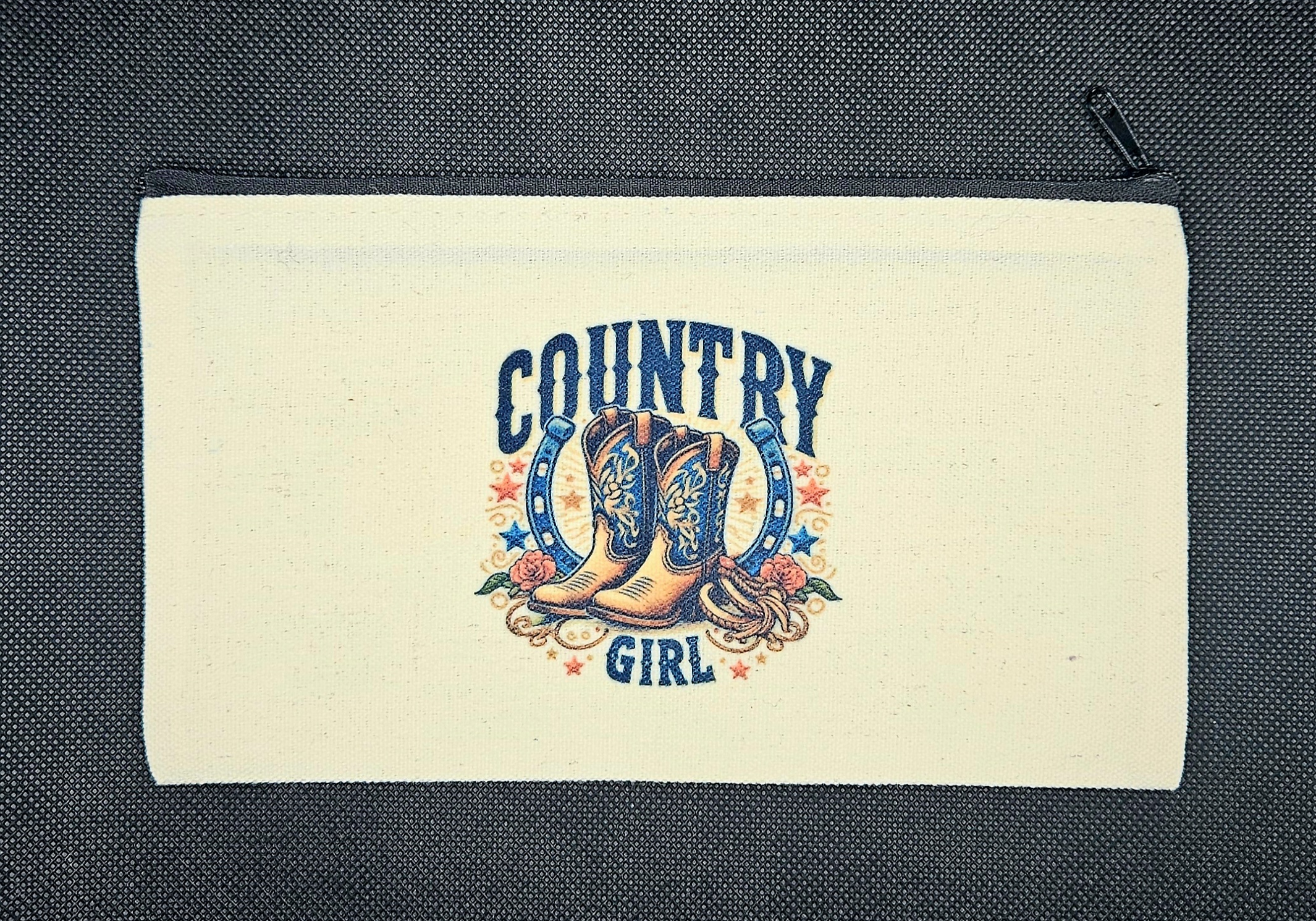 Country Girl Canvas Makeup Bag