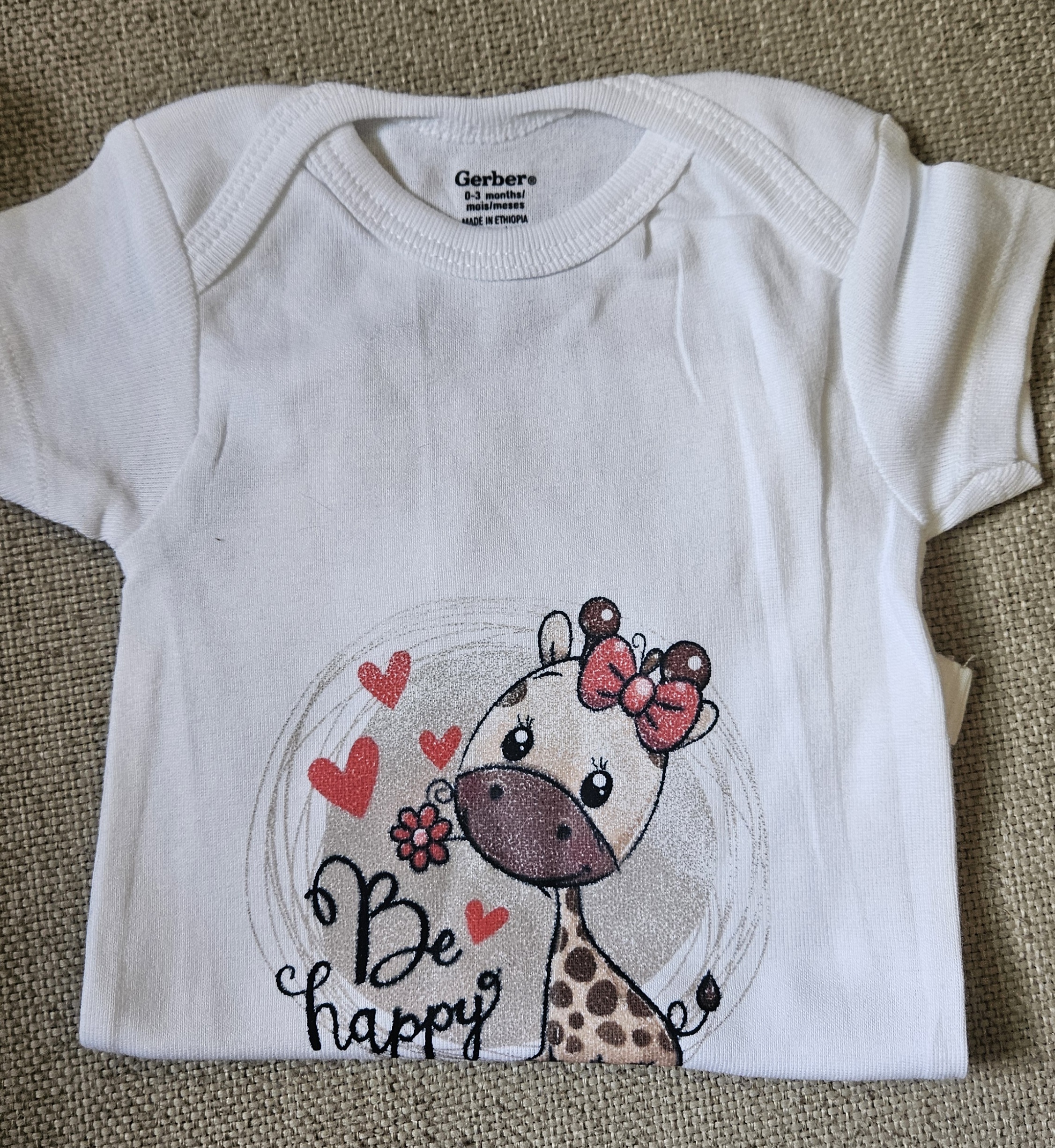 Baby Giraffe Printed Onesie