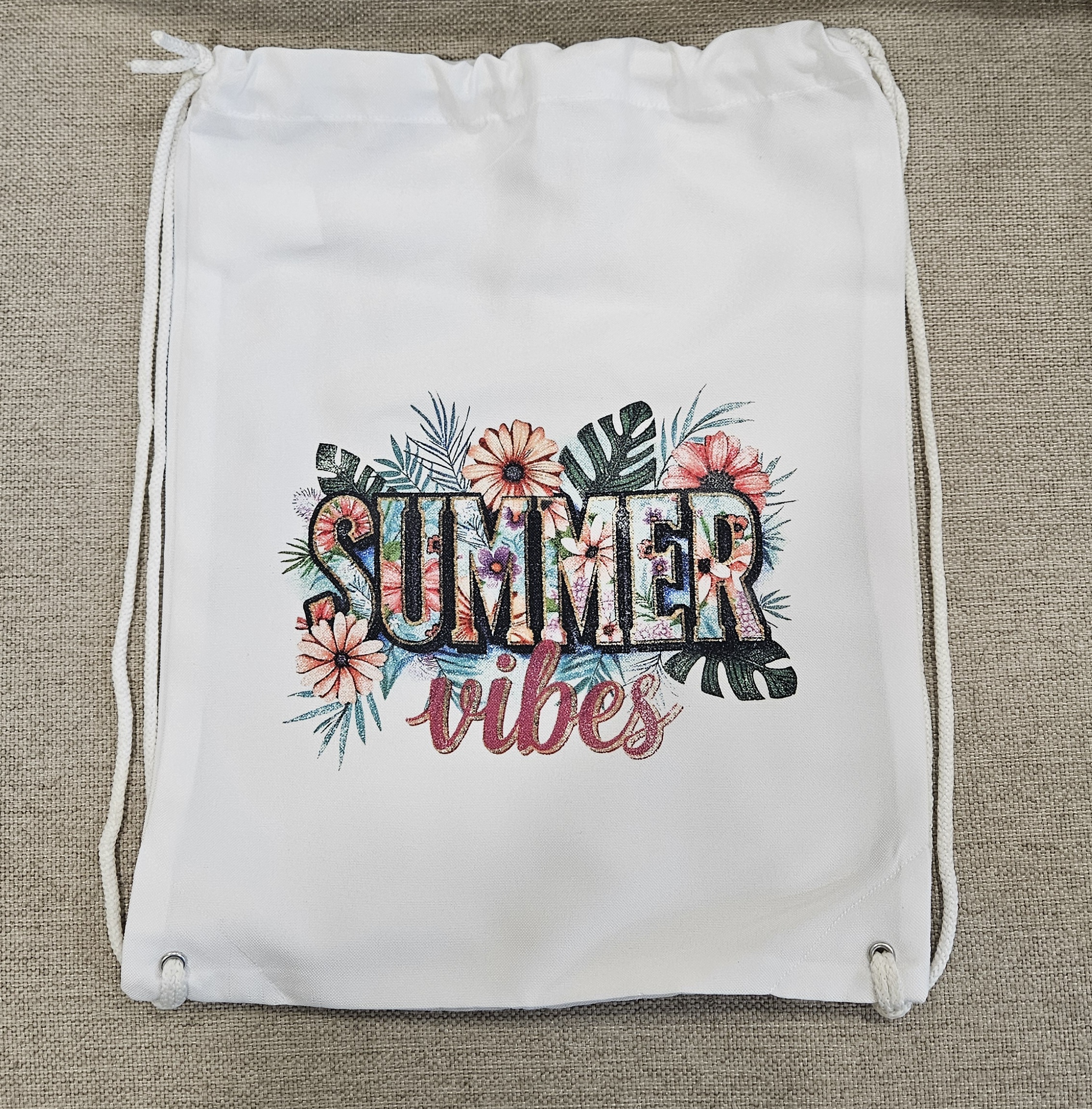 Summer Vibes Drawstring Back Pack