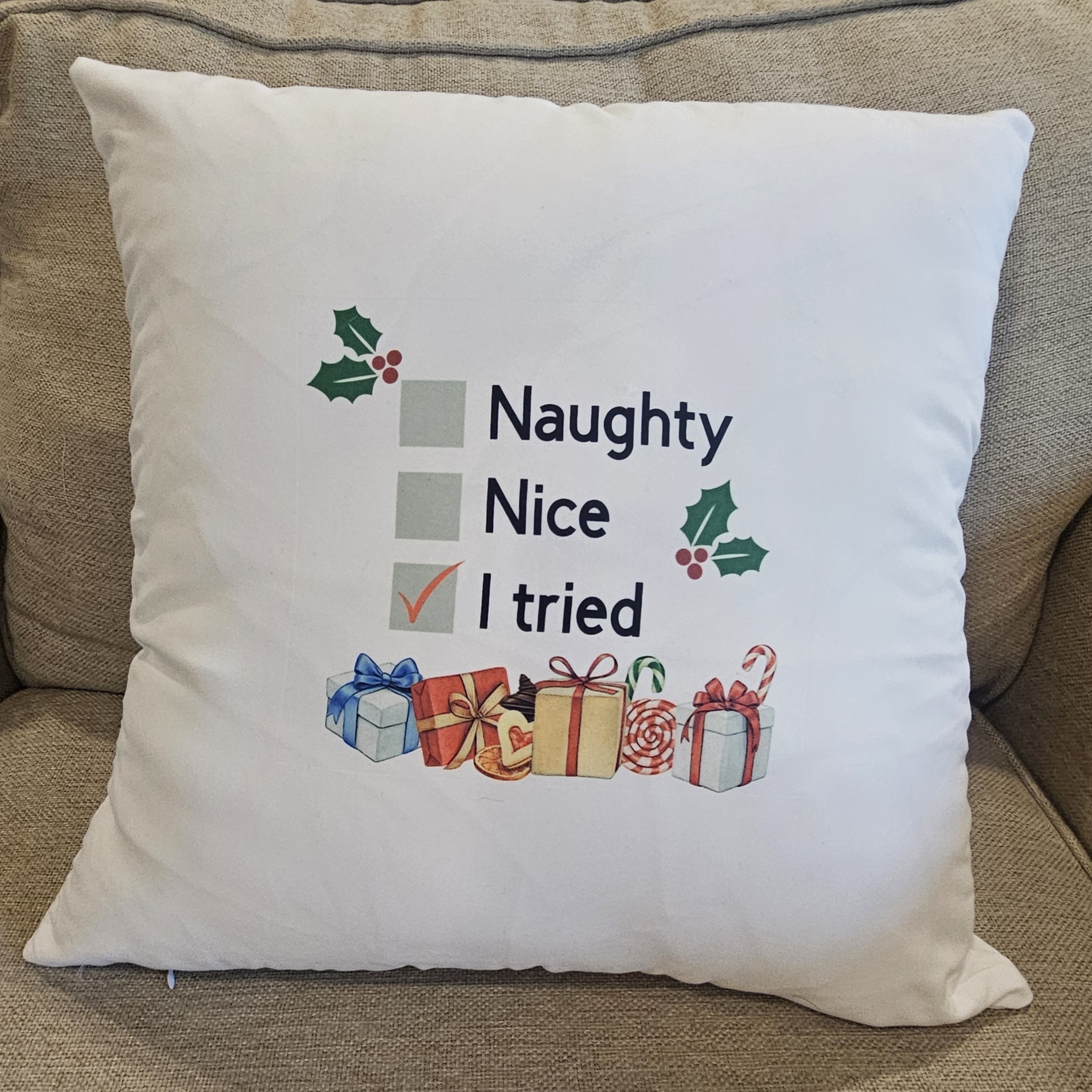 Christmas-themed Decorative Pillow Cover