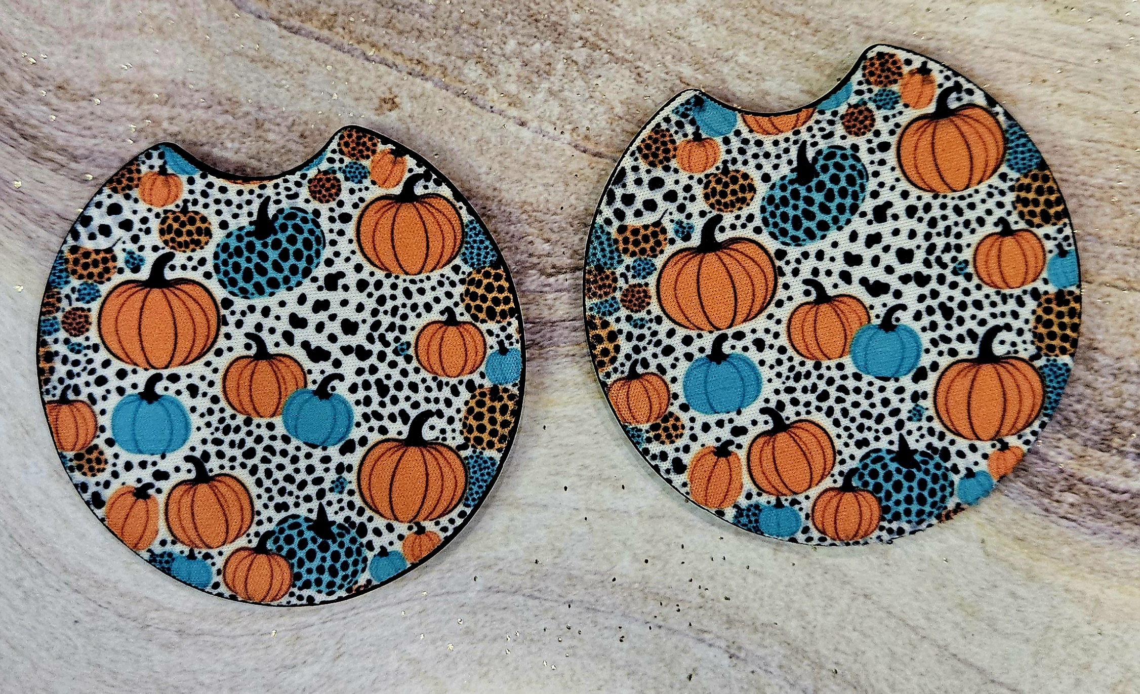 Pumpkin Pattern Car Coasters