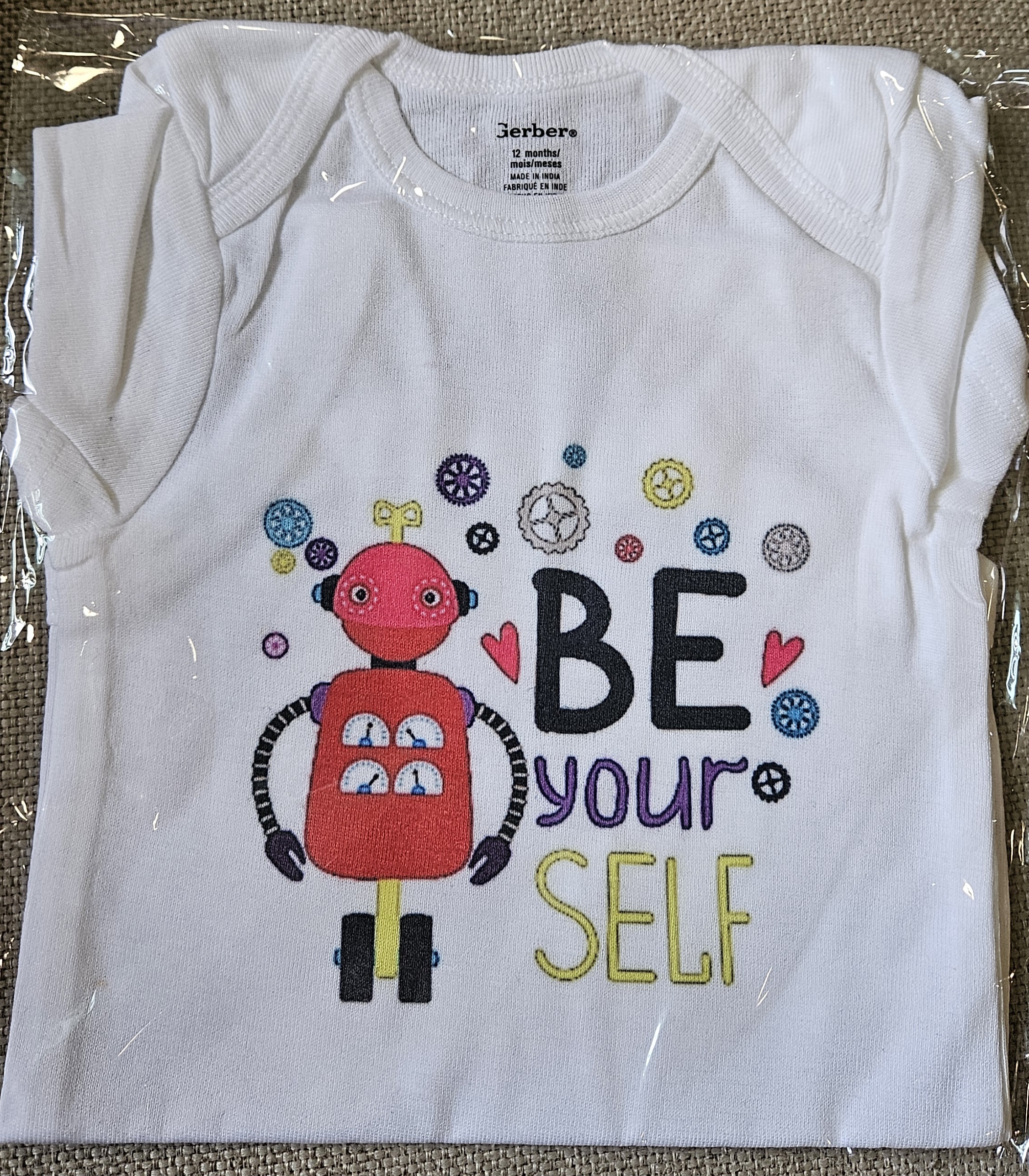 Baby onesie with Robot Print