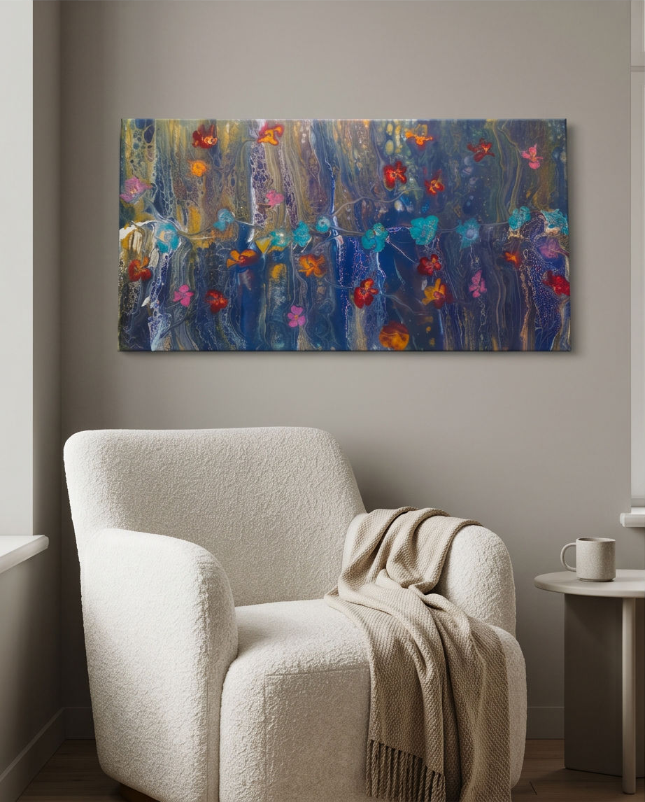 Abstract Acrylic Flower Canvas