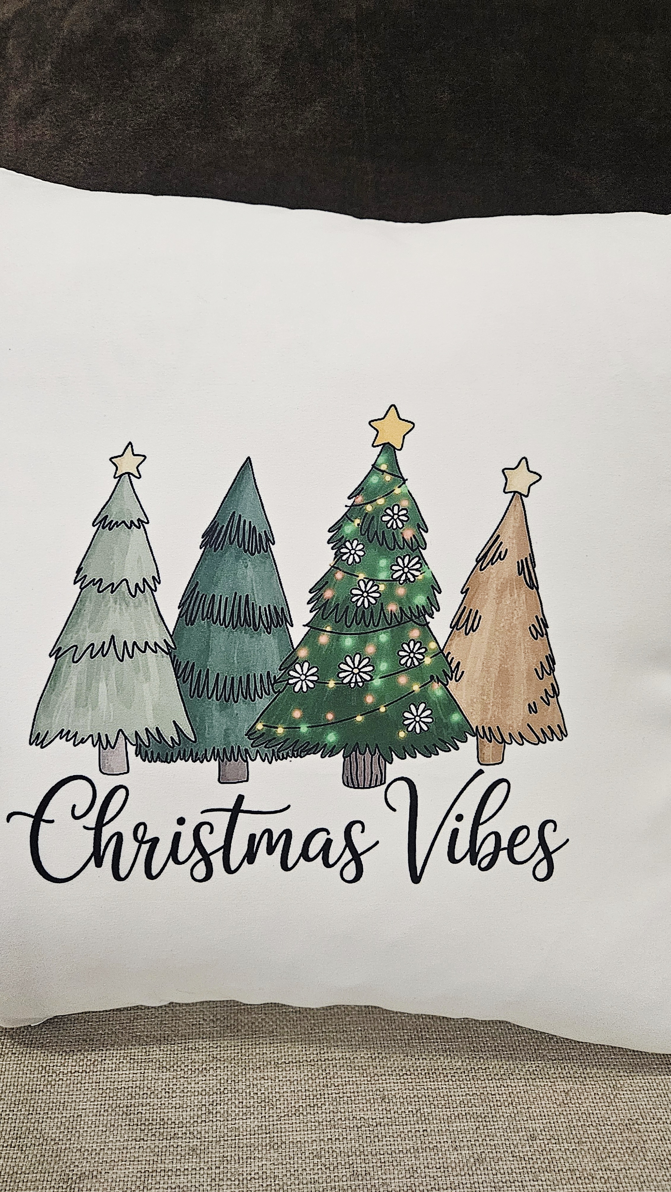 Christmas Vibes Decorative Throw Pillow Cover