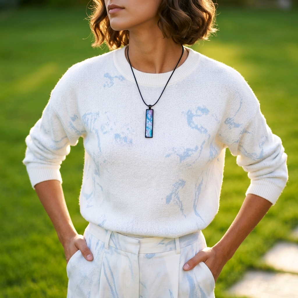 Colorful Rectangular Pendant Necklace