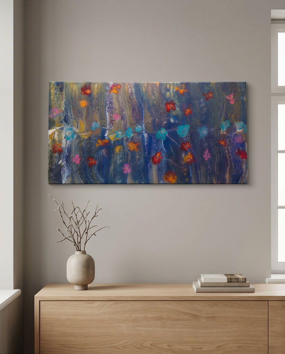 Abstract Acrylic Flower Canvas