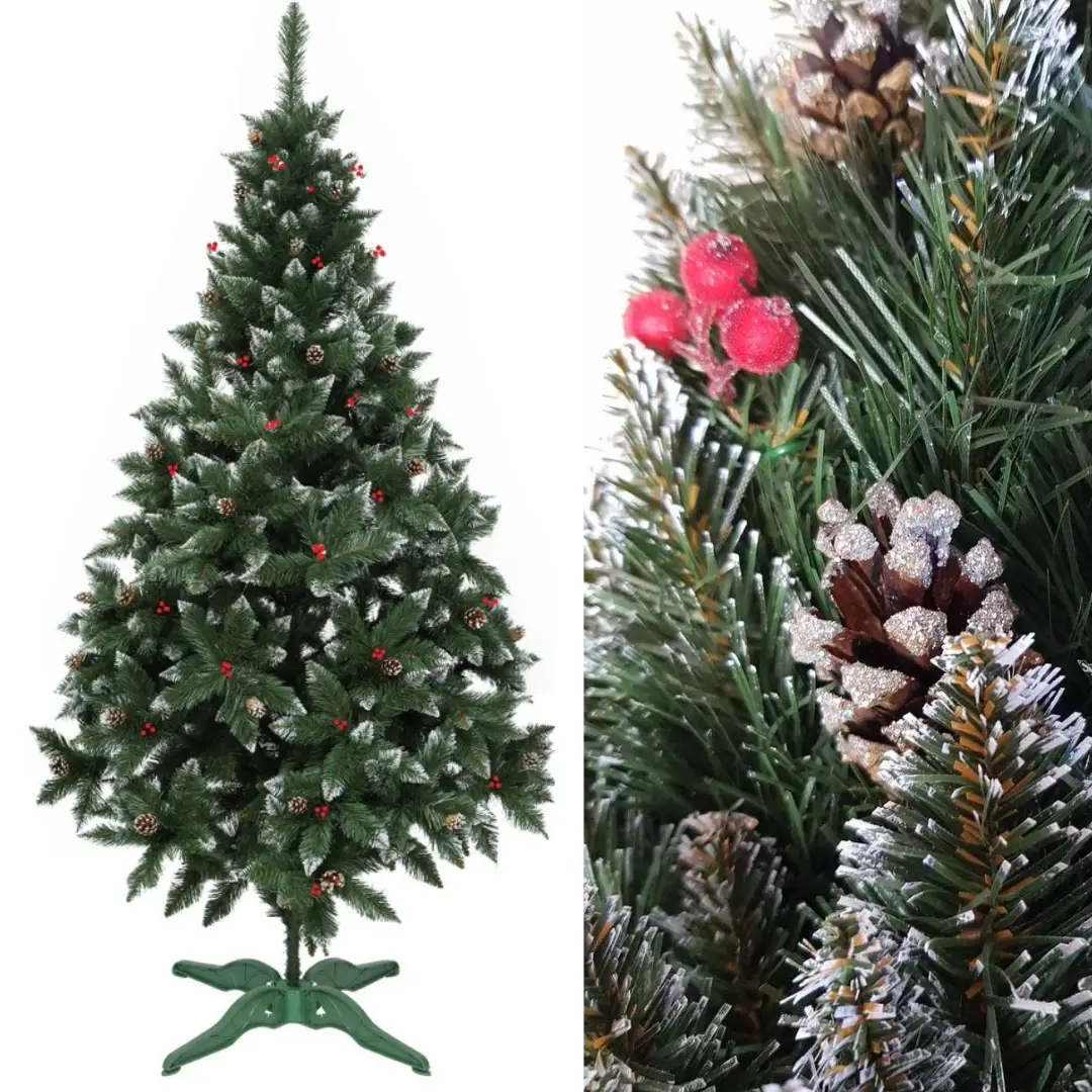 Ялинка з шишками 1,5 м ягодами та білим кінчиком