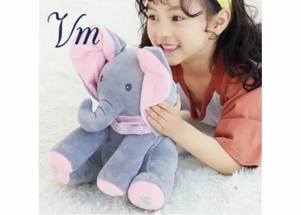 Плюшева іграшка-слон Рожевий Peekaboo