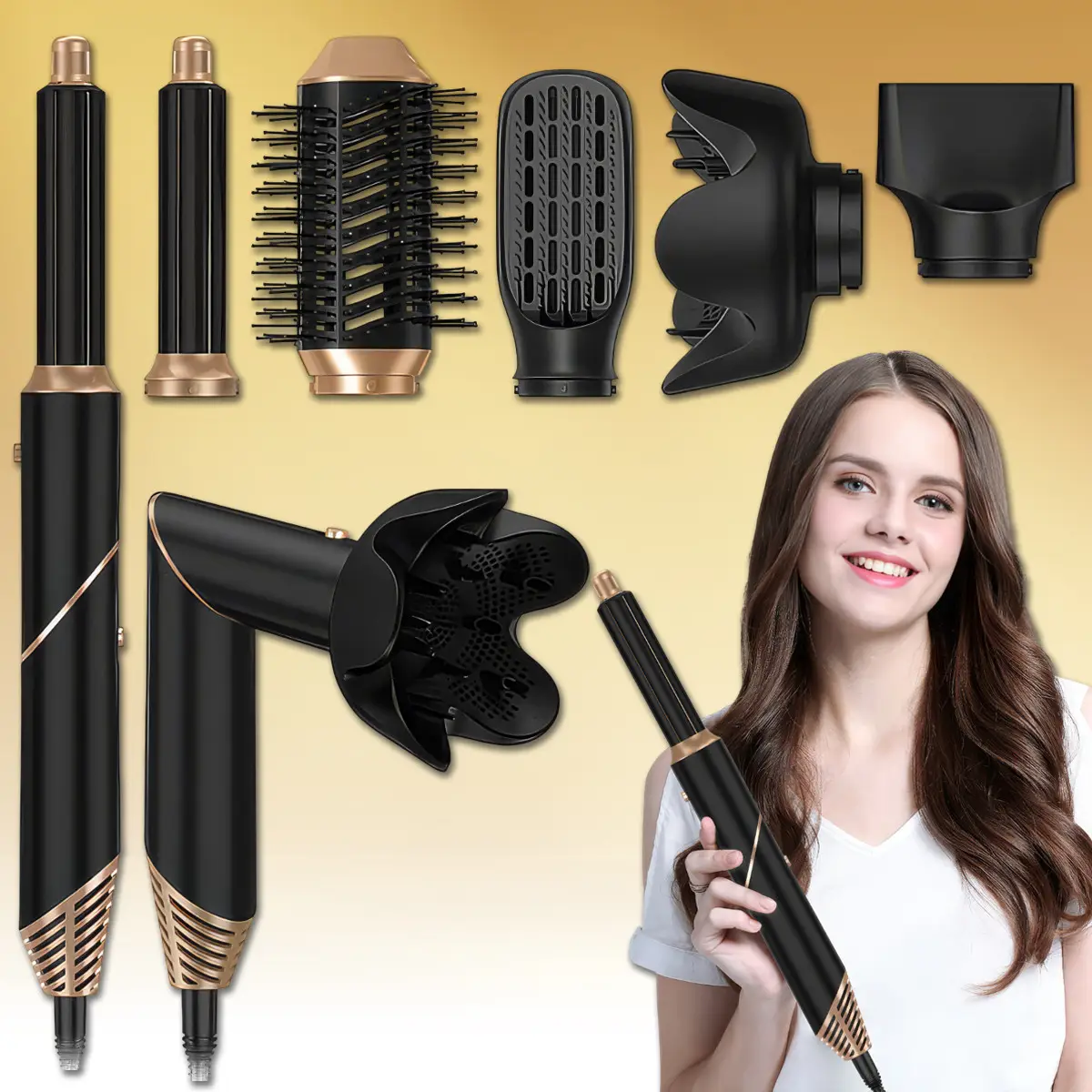 Складаний фен-стайлер 6 насадок Hot Air Styler 1000W