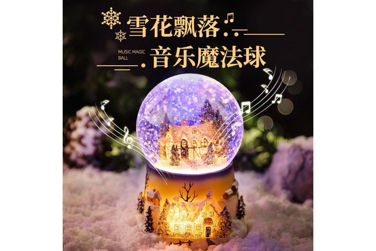 Новорічний світильник-декор “Будинок у кулі”