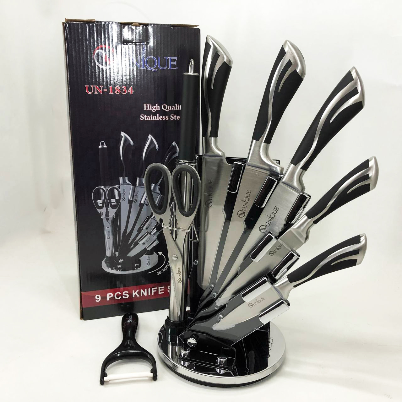 Набір ножів UNIQUE UN-1834 з 9 предметів