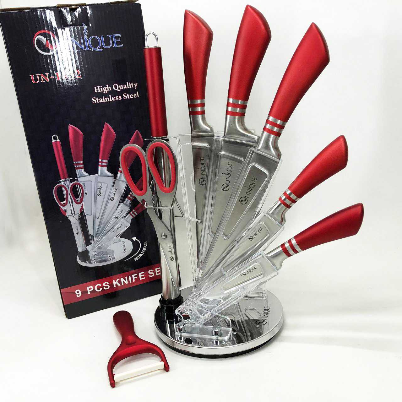 Набір ножів UNIQUE UN-1832 з підставкою